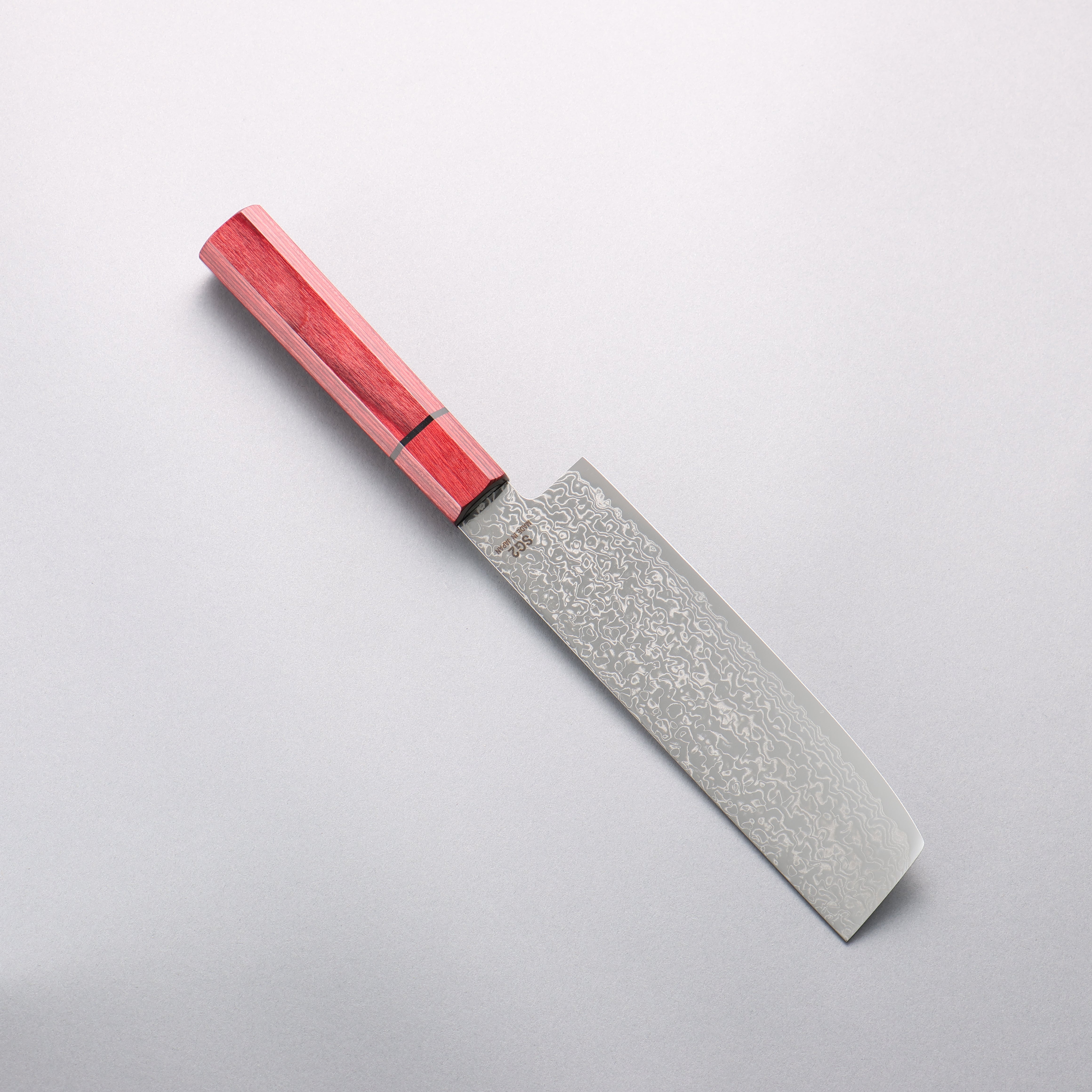Higuchi SG2 Damascus Migaki Finished Usuba 165mm Red Pakka wood Handle - Japanny - Best Japanese Knife