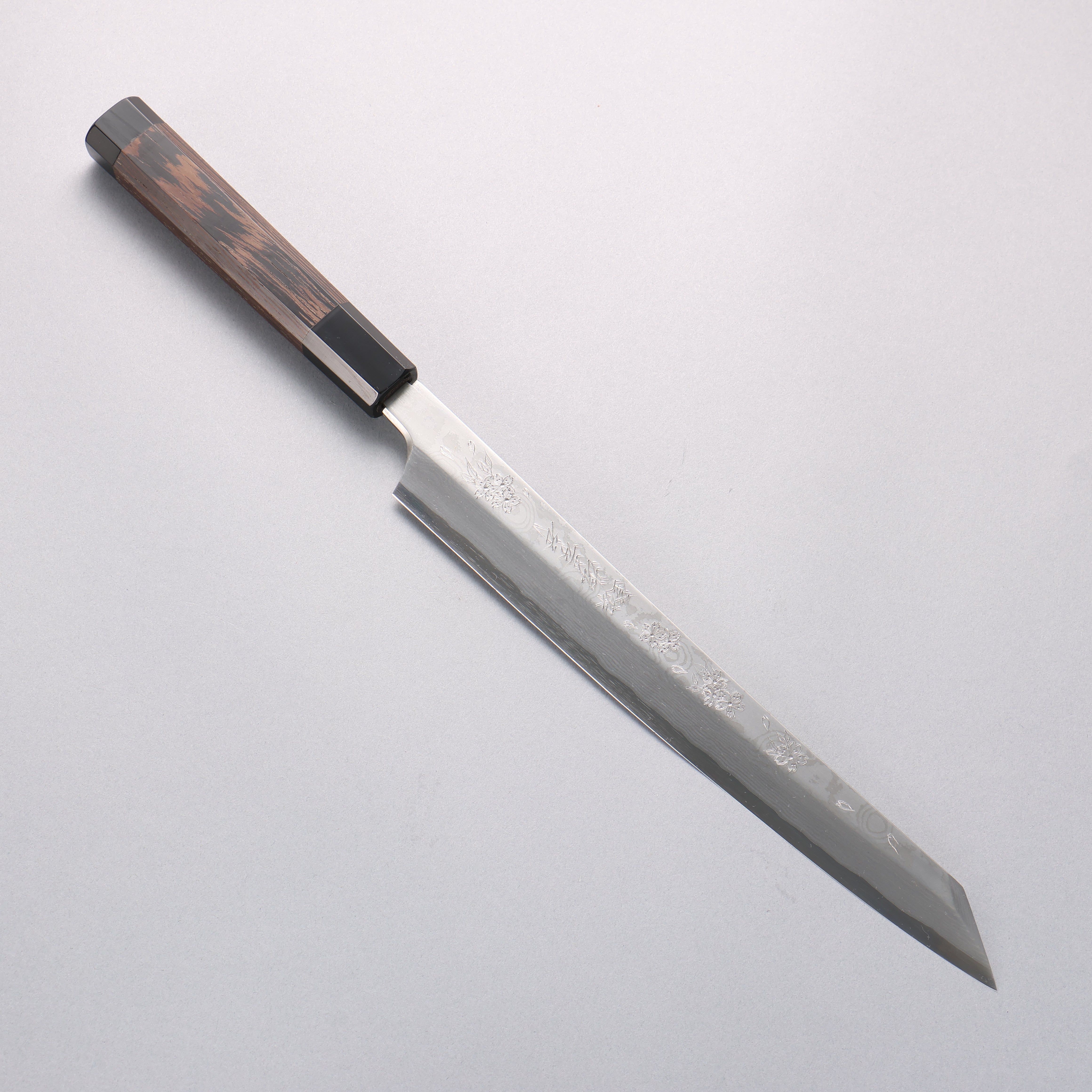 Sakai Takayuki Hien Silver Steel No.3 Yanagiba Wenge with Double Water Buffalo Ring Handle with Sheath - Japanny - Best Japanese Knife