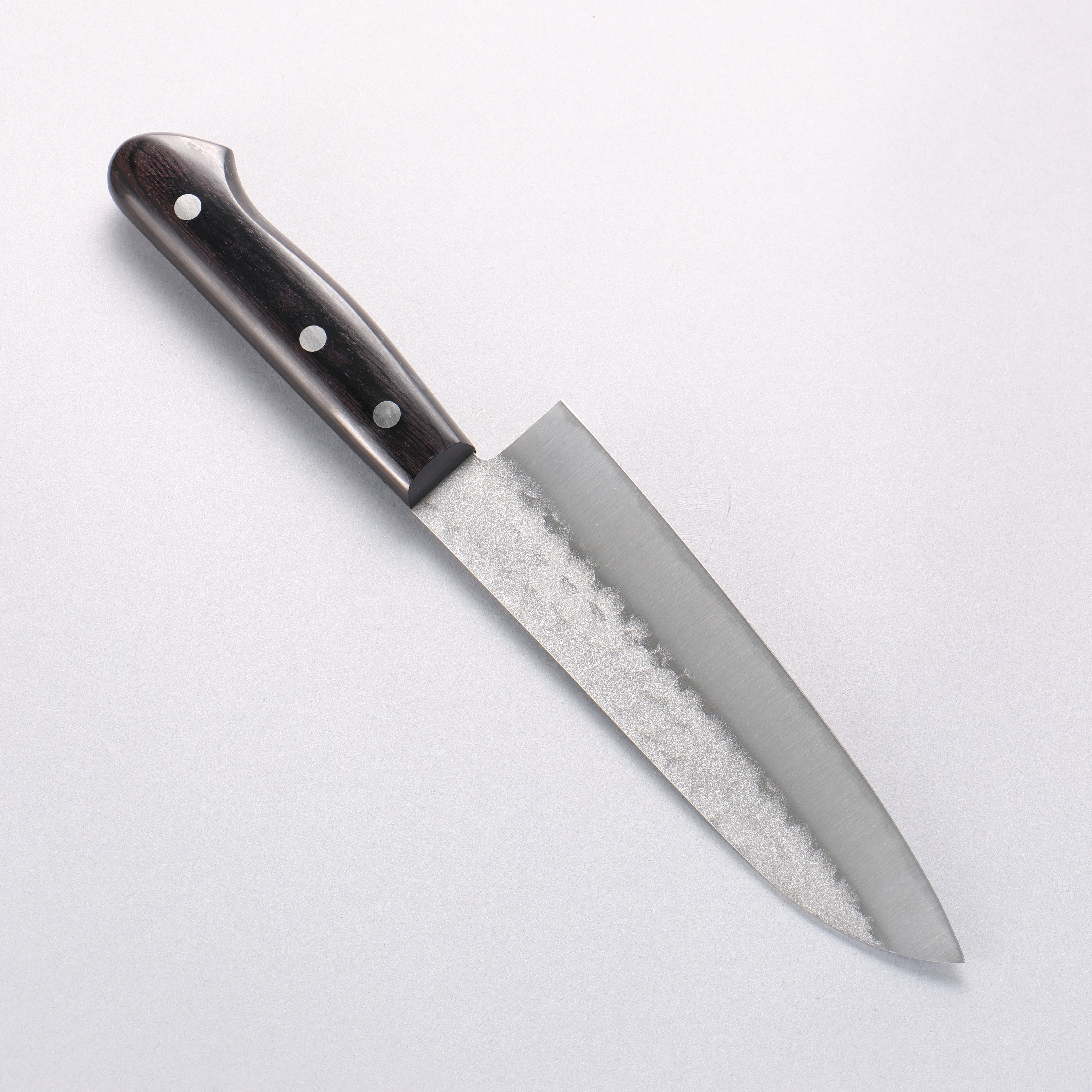Sakai Takayuki Blue Steel Hammered 3 Layer Santoku 165mm - Japanny - Best Japanese Knife