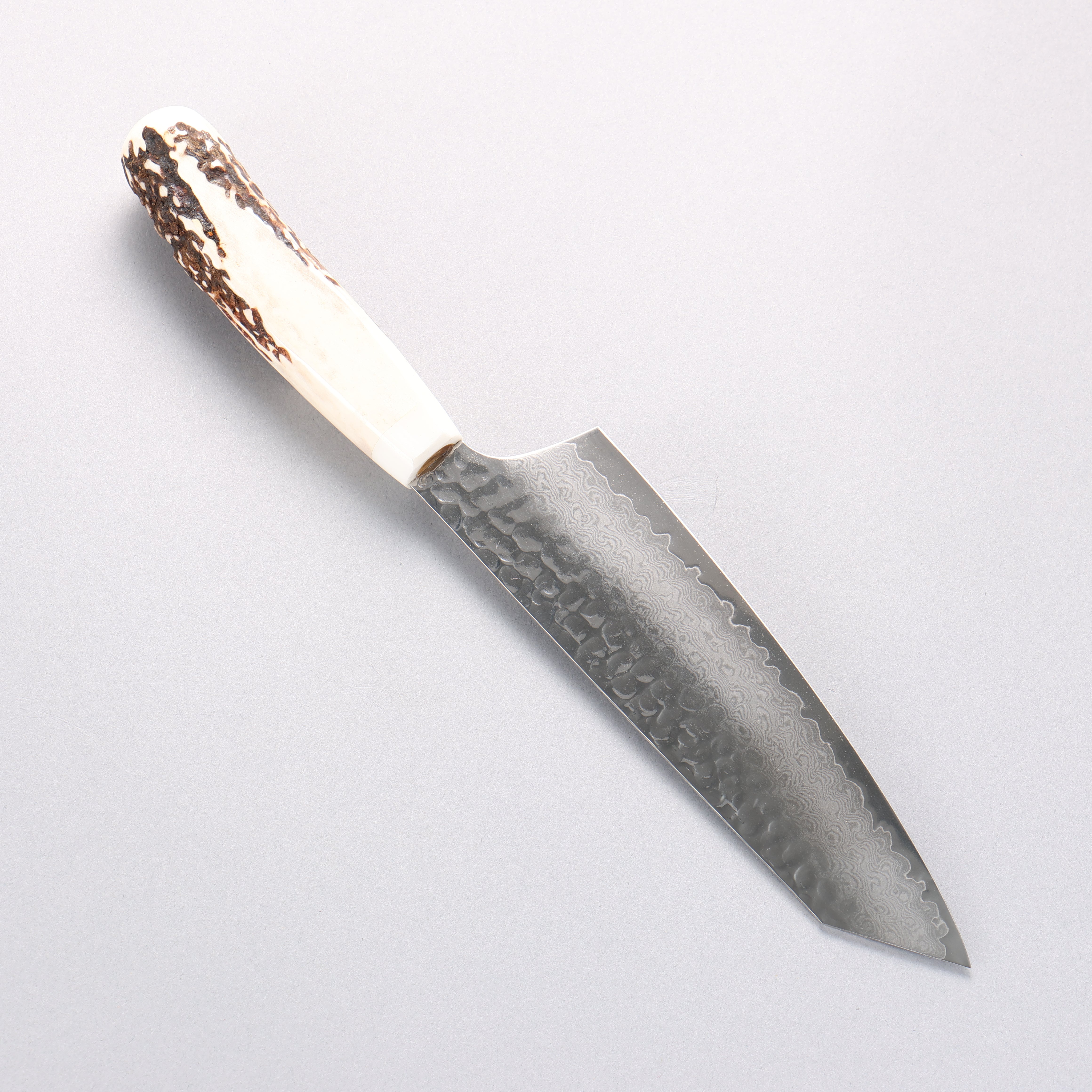 Sakai Takayuki VG10 33 Layer Damascus Kengata Santoku 160mm Cow Bone Handle with Sheath - Japanny - Best Japanese Knife