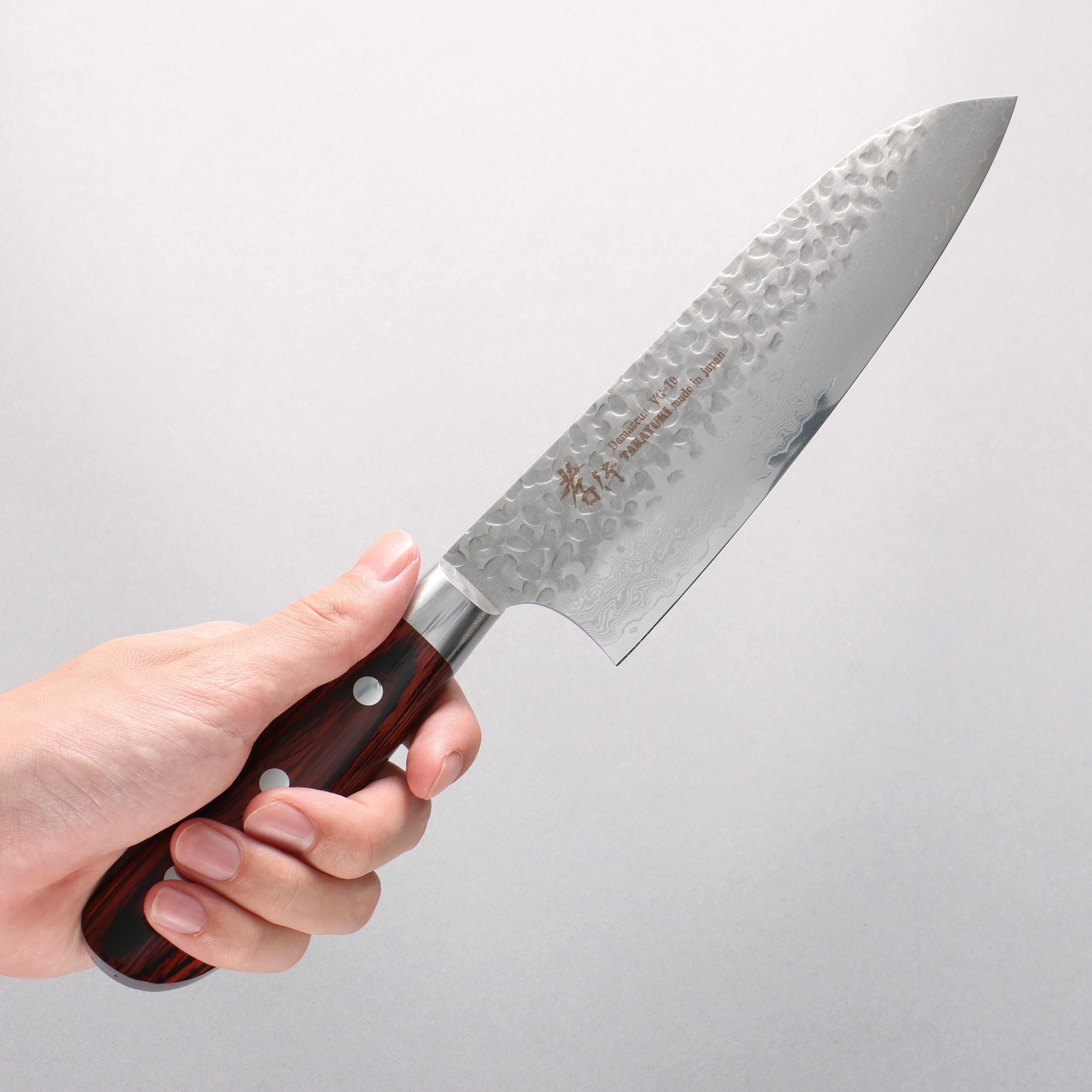 Sakai Takayuki VG10 33 Layer Damascus Santoku 180mm Mahogany Pakka wood Handle - Japanny - Best Japanese Knife