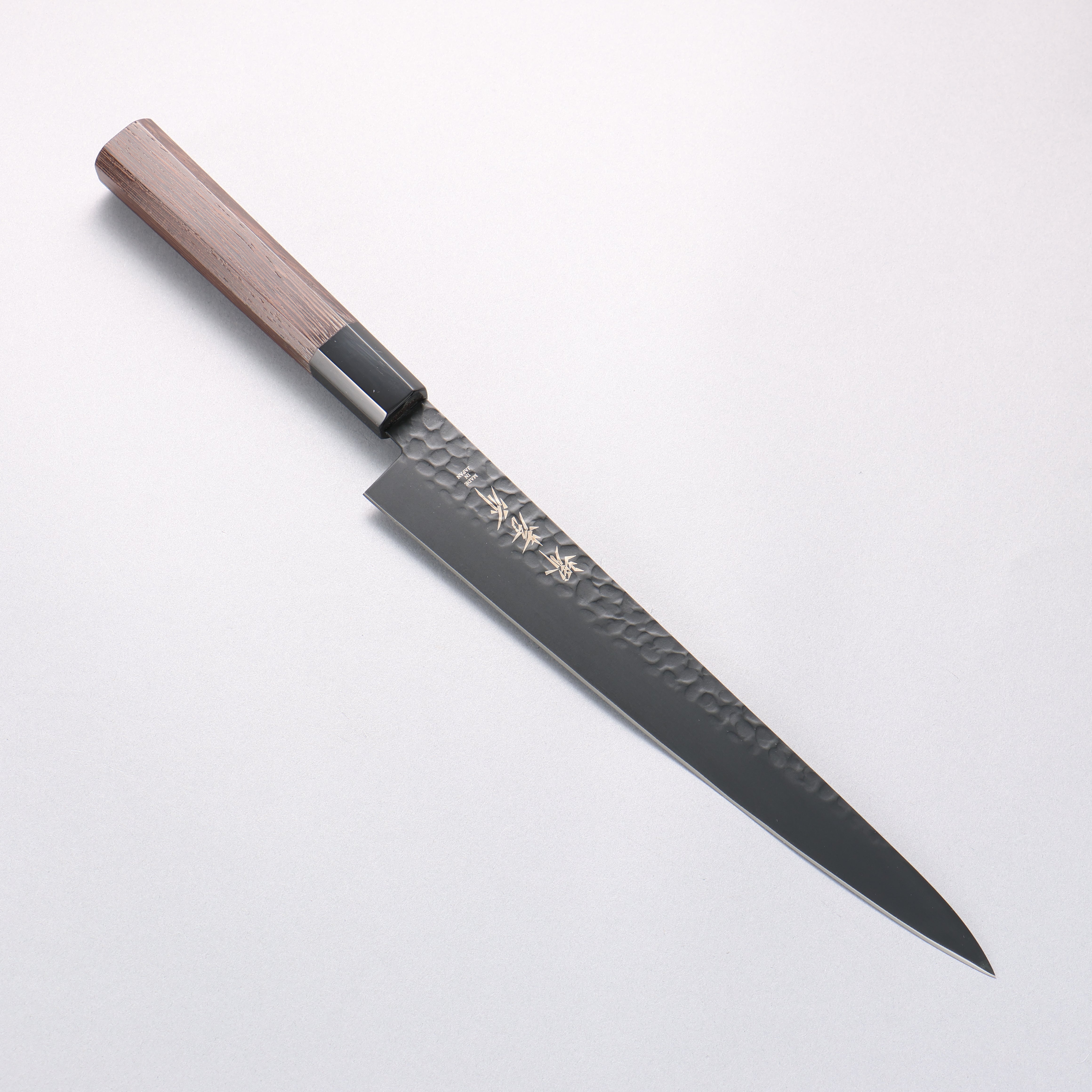 Sakai Takayuki Kurokage VG10 Hammered Teflon Coating Sujihiki 240mm Wenge Handle - Japanny - Best Japanese Knife