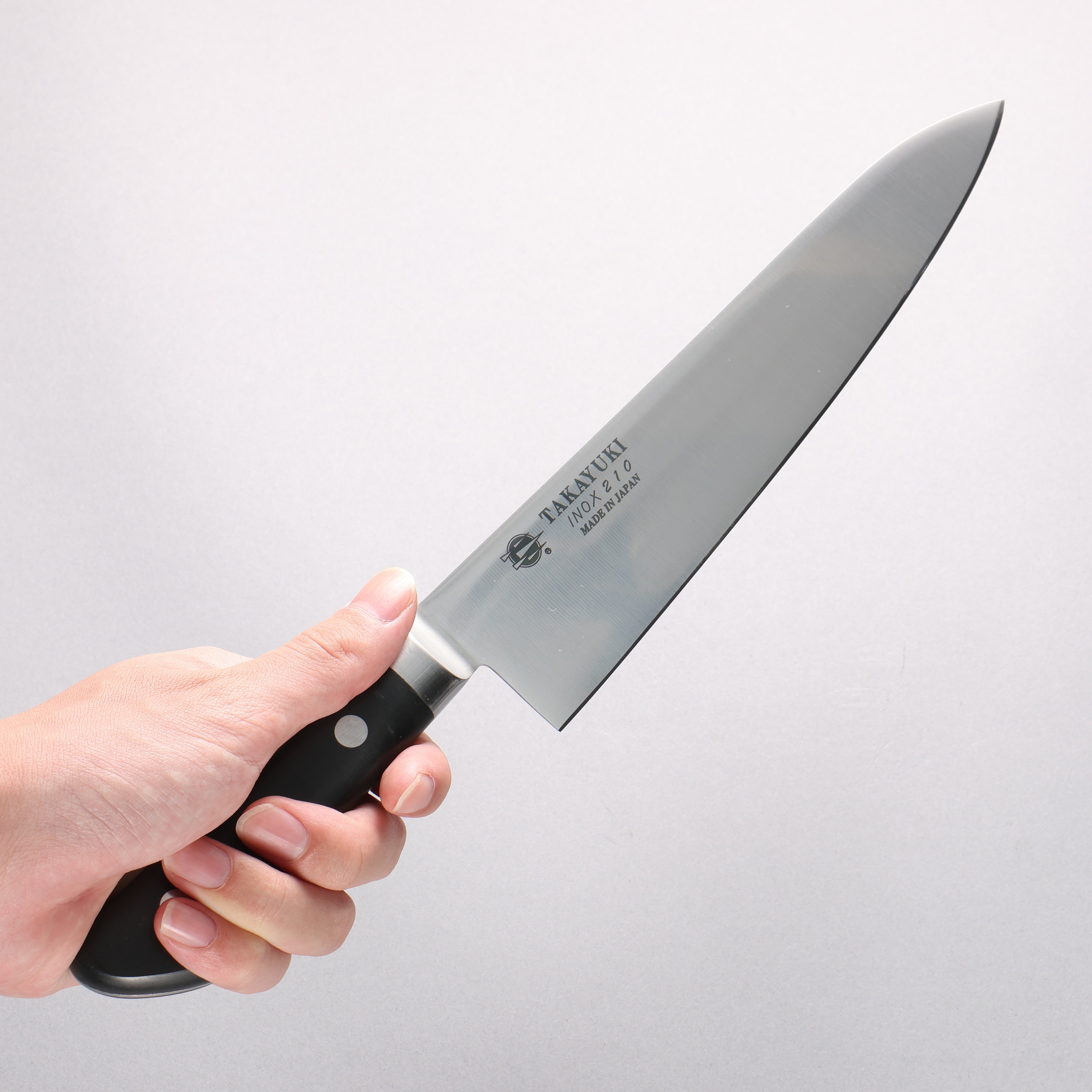 Sakai Takayuki INOX Molybdenum Gyuto 210mm POM Resin Handle - Japanny - Best Japanese Knife