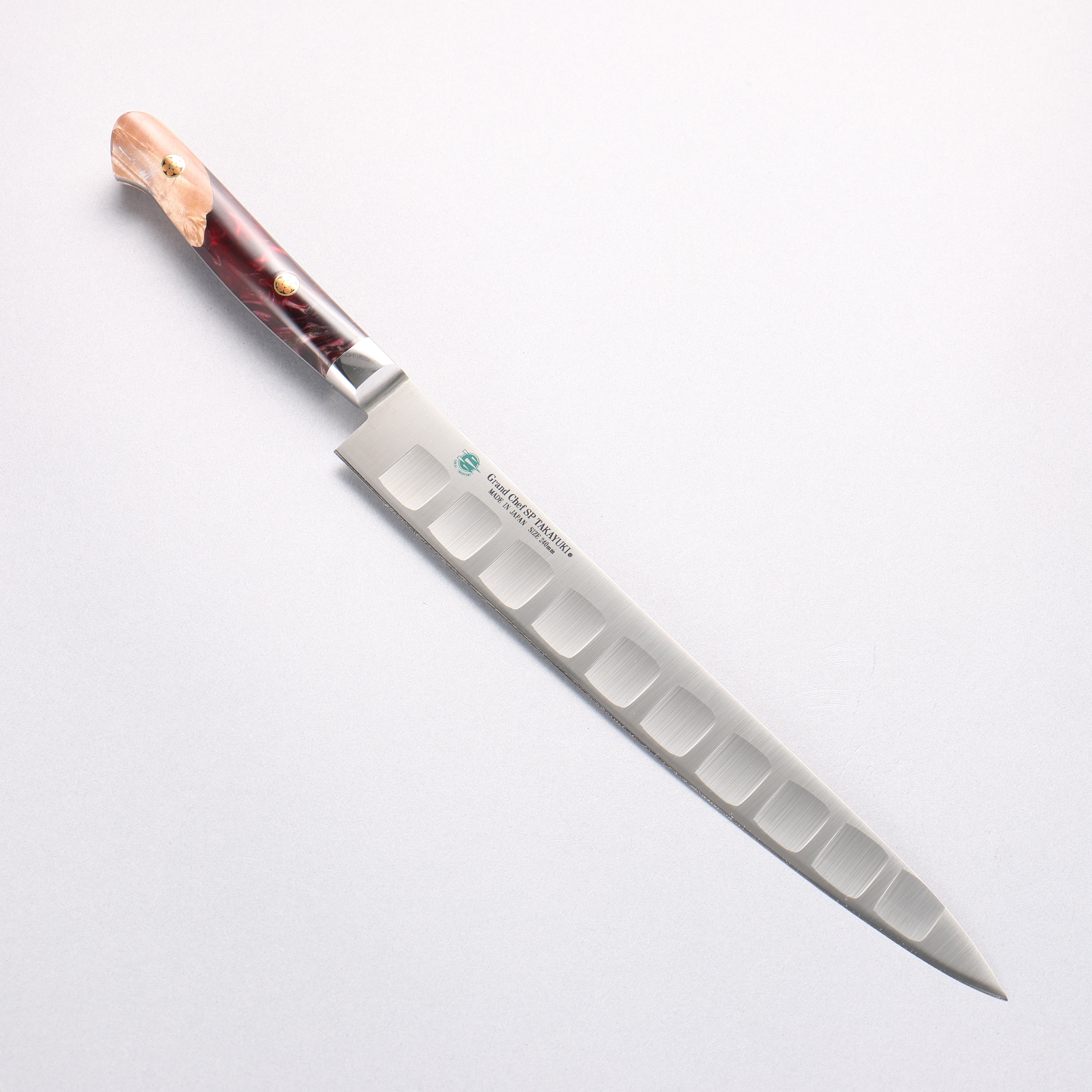 Sakai Takayuki Grand Chef SP Uddeholm Swedish stain-resistant steel Sujihiki Salmon 240mm SP Type III (Volcano) Handle - Japanny - Best Japanese Knife