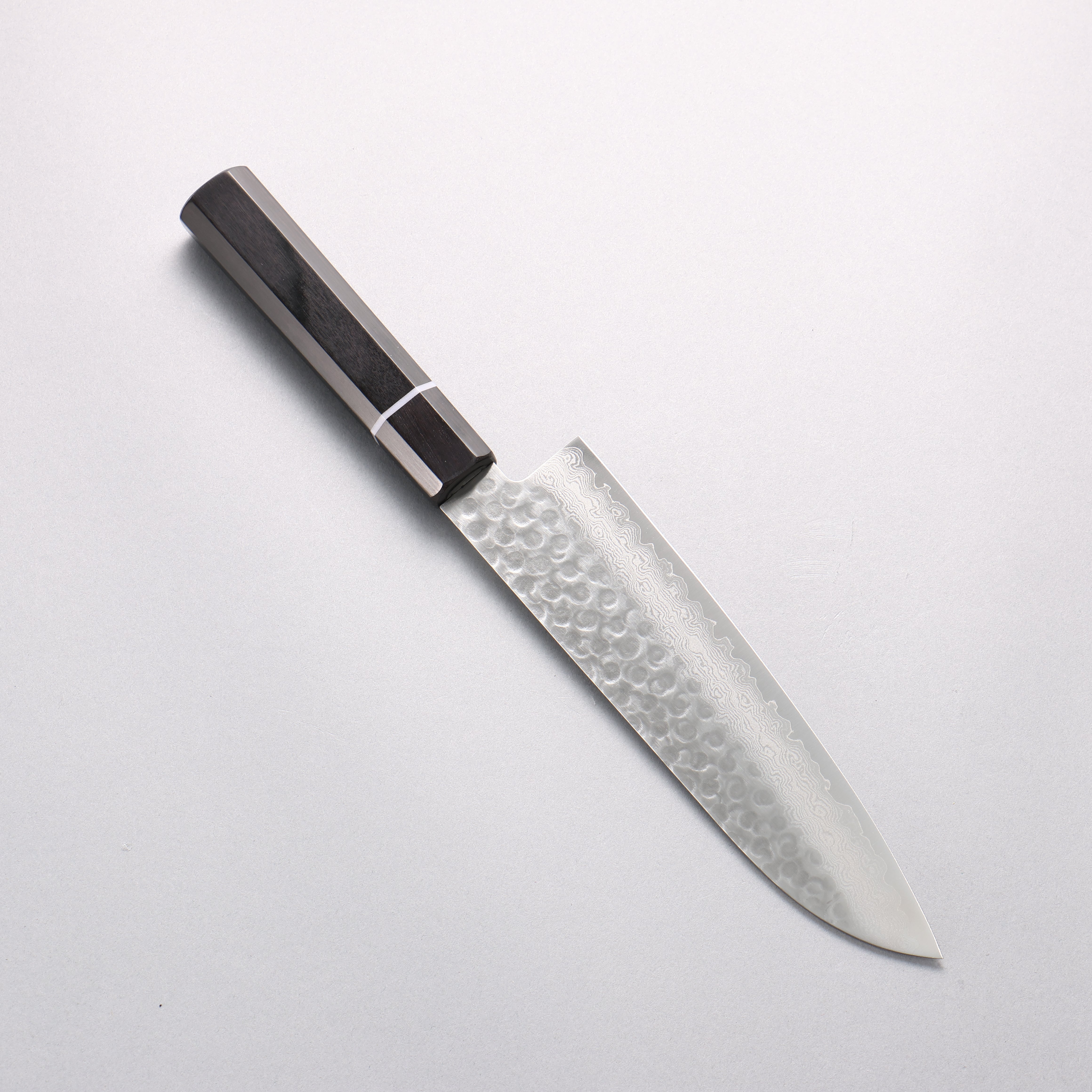 Seisuke VG10 Hammered Damascus Santoku 180mm Black Pakka wood Handle - Japanny - Best Japanese Knife