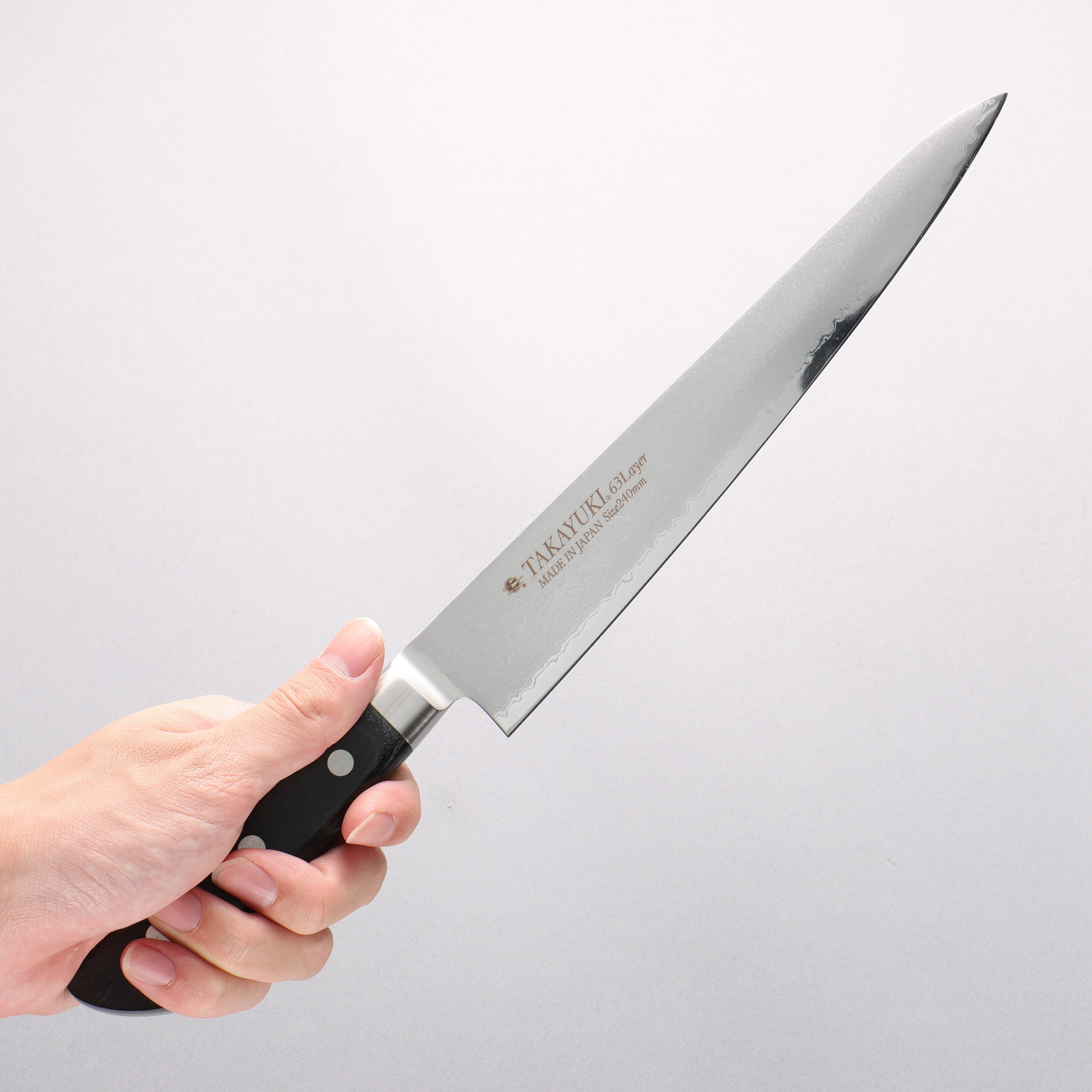 Sakai Takayuki Molybdenum 63 Layer Damascus Sujihiki 240mm - Japanny - Best Japanese Knife