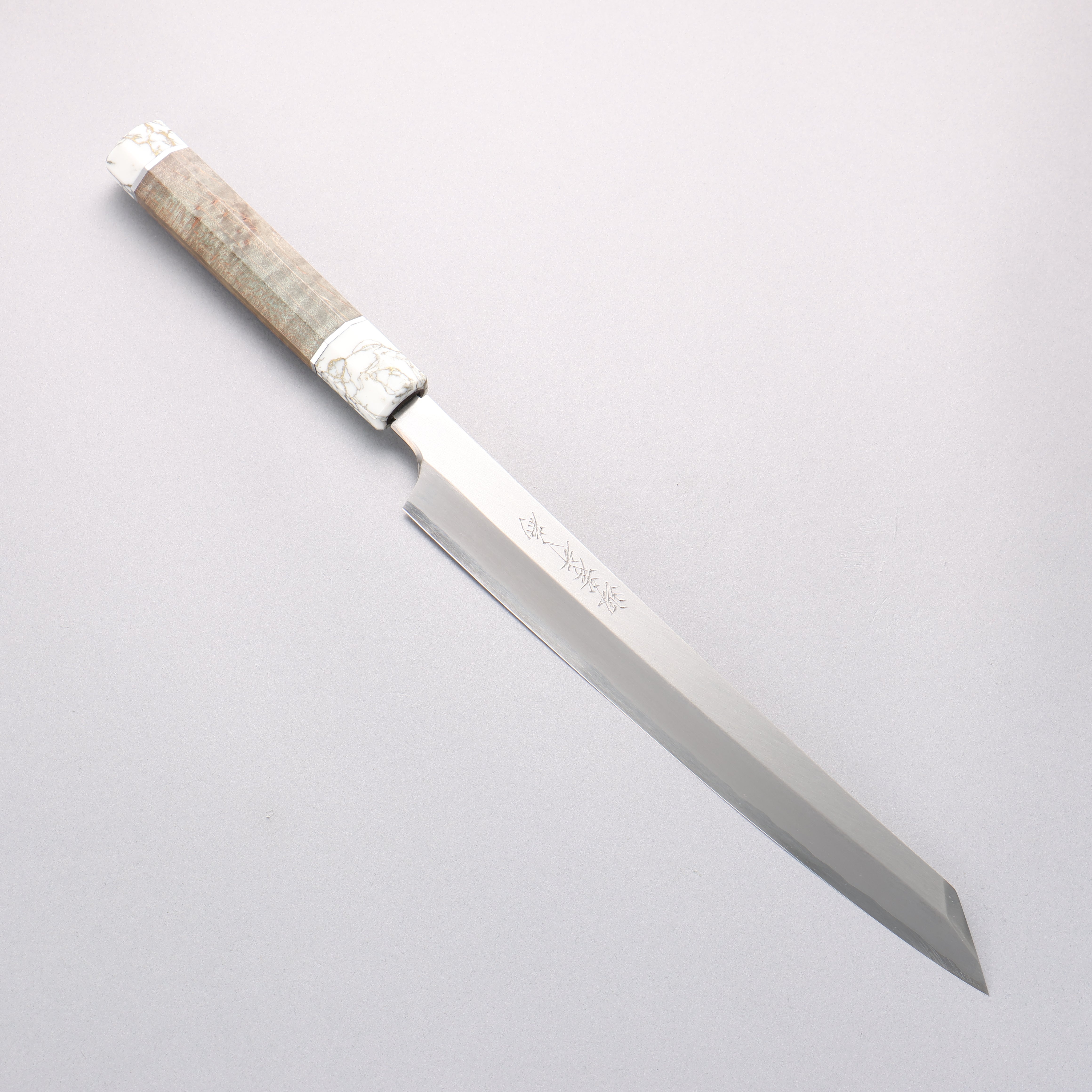 Sakai Takayuki Chef Series Hien Silver Steel No.3 Kiritsuke Yanagiba 270mm Stabilized wood (White Ferrule and End Cap) Handle with Sheath - Japanny - Best Japanese Knife