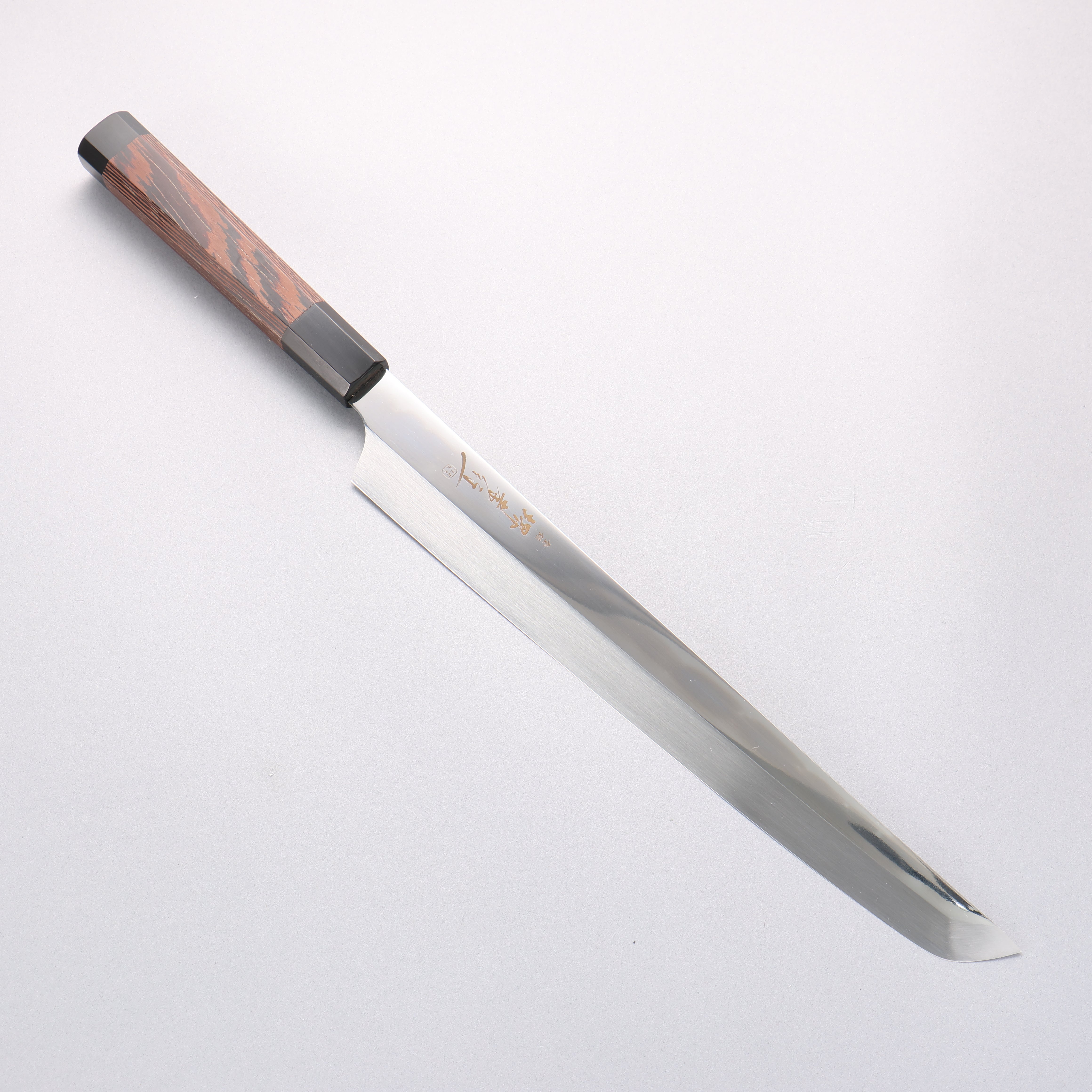 Sakai Takayuki Ginryu Honyaki Swedish Steel Mirrored Finish Sakimaru Yanagiba 300mm Wenge with Double Water Buffalo Ring Handle with Sheath - Japanny - Best Japanese Knife