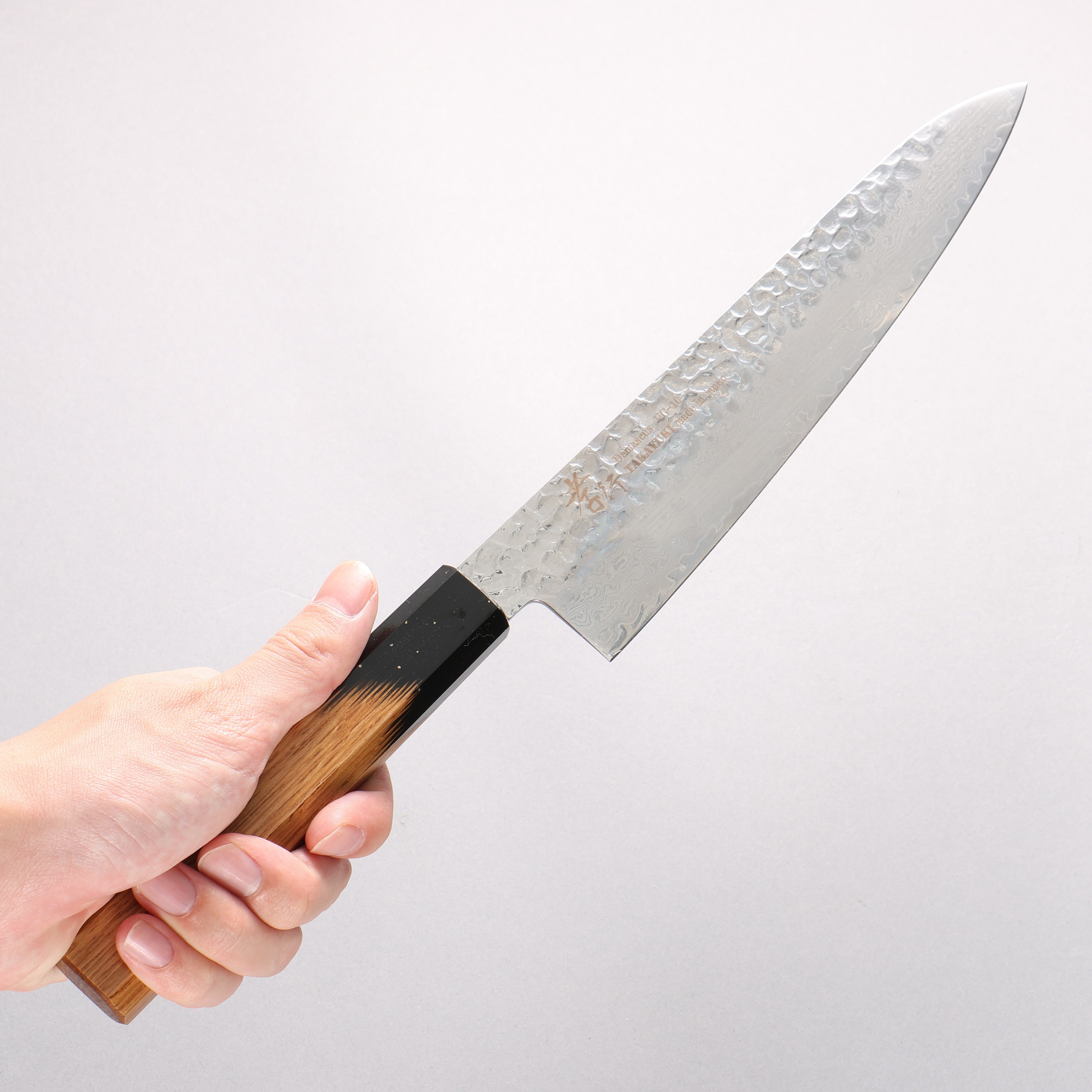 Sakai Takayuki VG10 33 Layer Damascus Gyuto 210mm Live oak Lacquered (Kokushin) Handle - Japanny - Best Japanese Knife