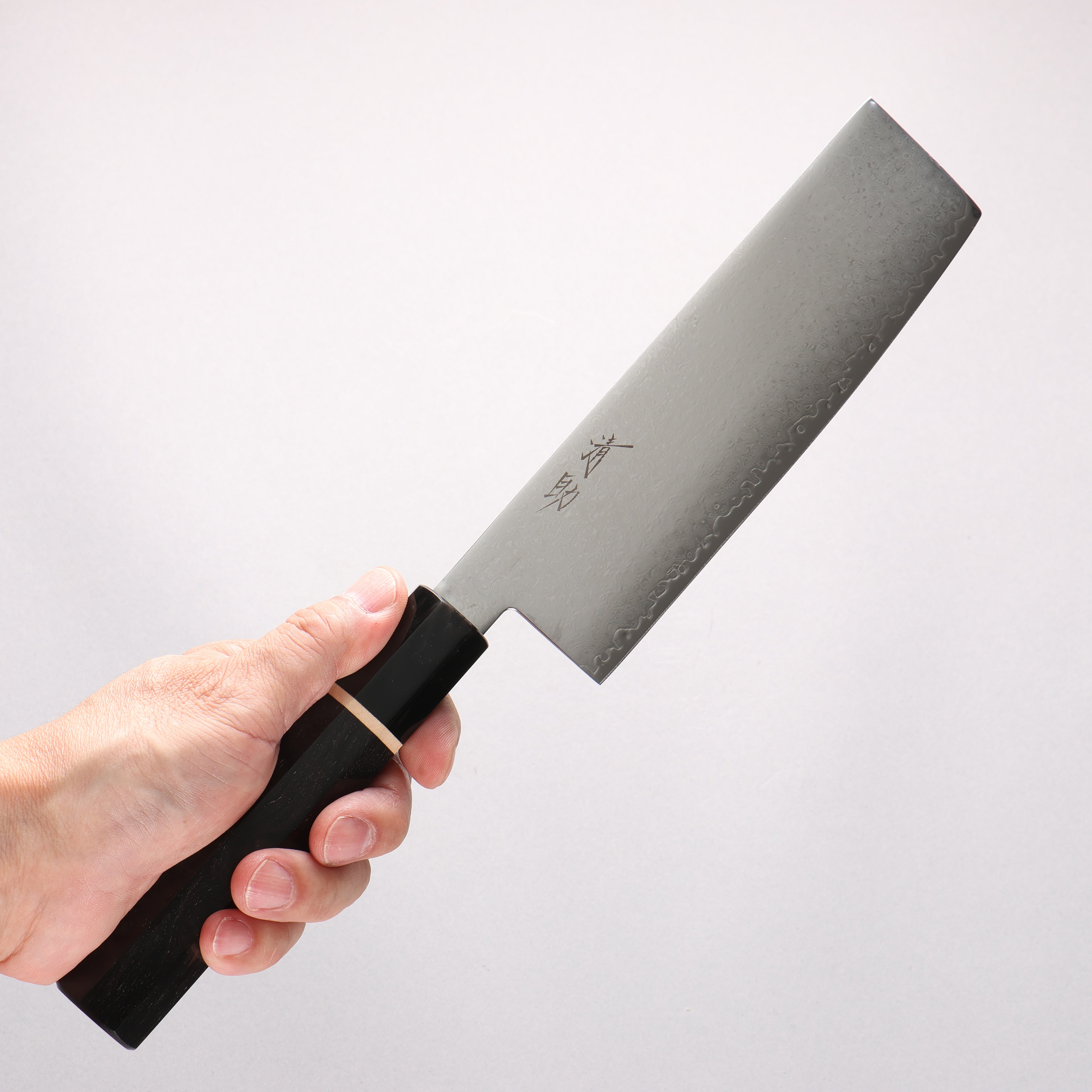 Seisuke VG10 33 Layer Damascus Nakiri 180mm Ebony Wood(With White Ring) Handle - Japanny - Best Japanese Knife