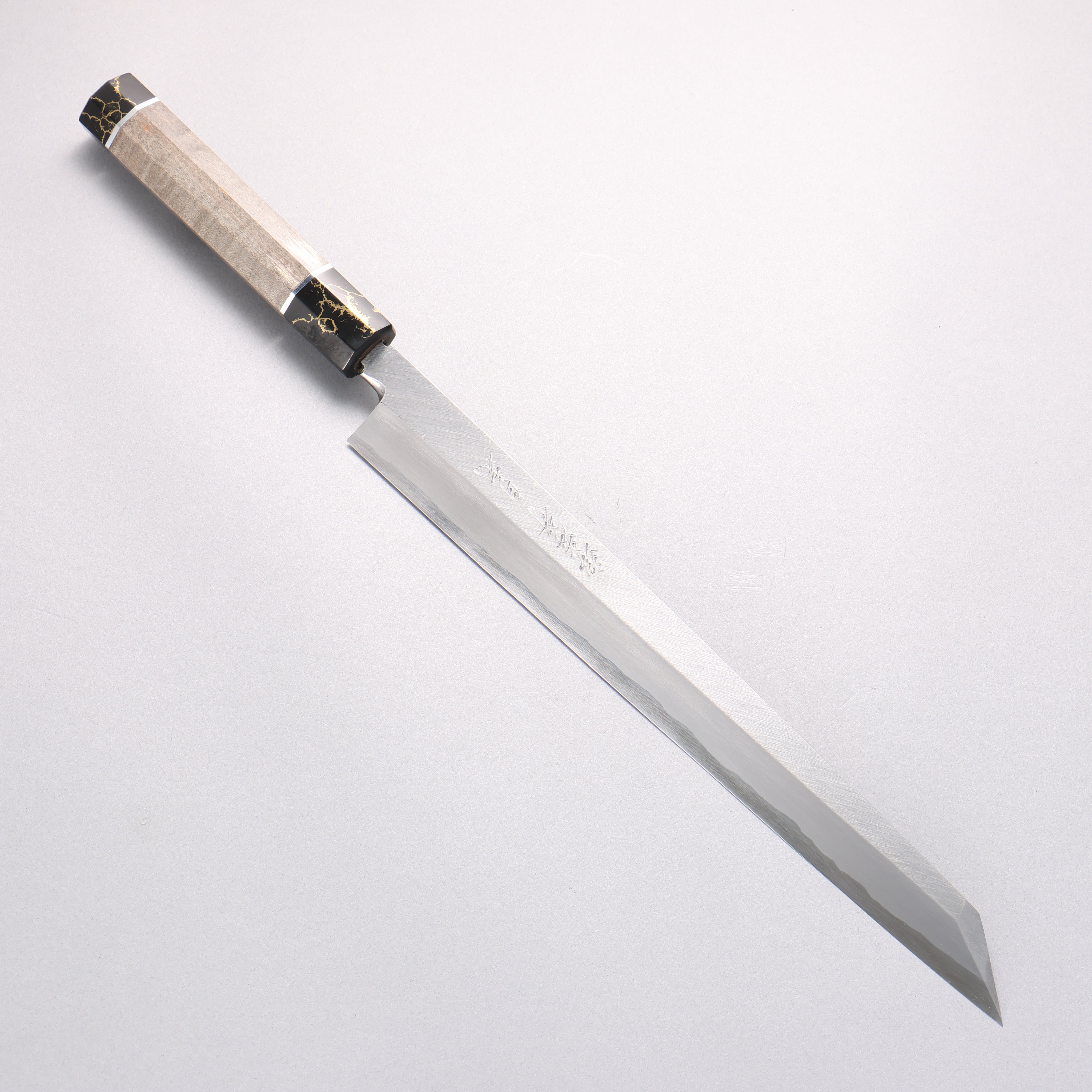 Sakai Takayuki Byakko White Steel No.1 Kiritsuke Yanagiba 300mm Stabilized wood Handle with Sheath - Japanny - Best Japanese Knife