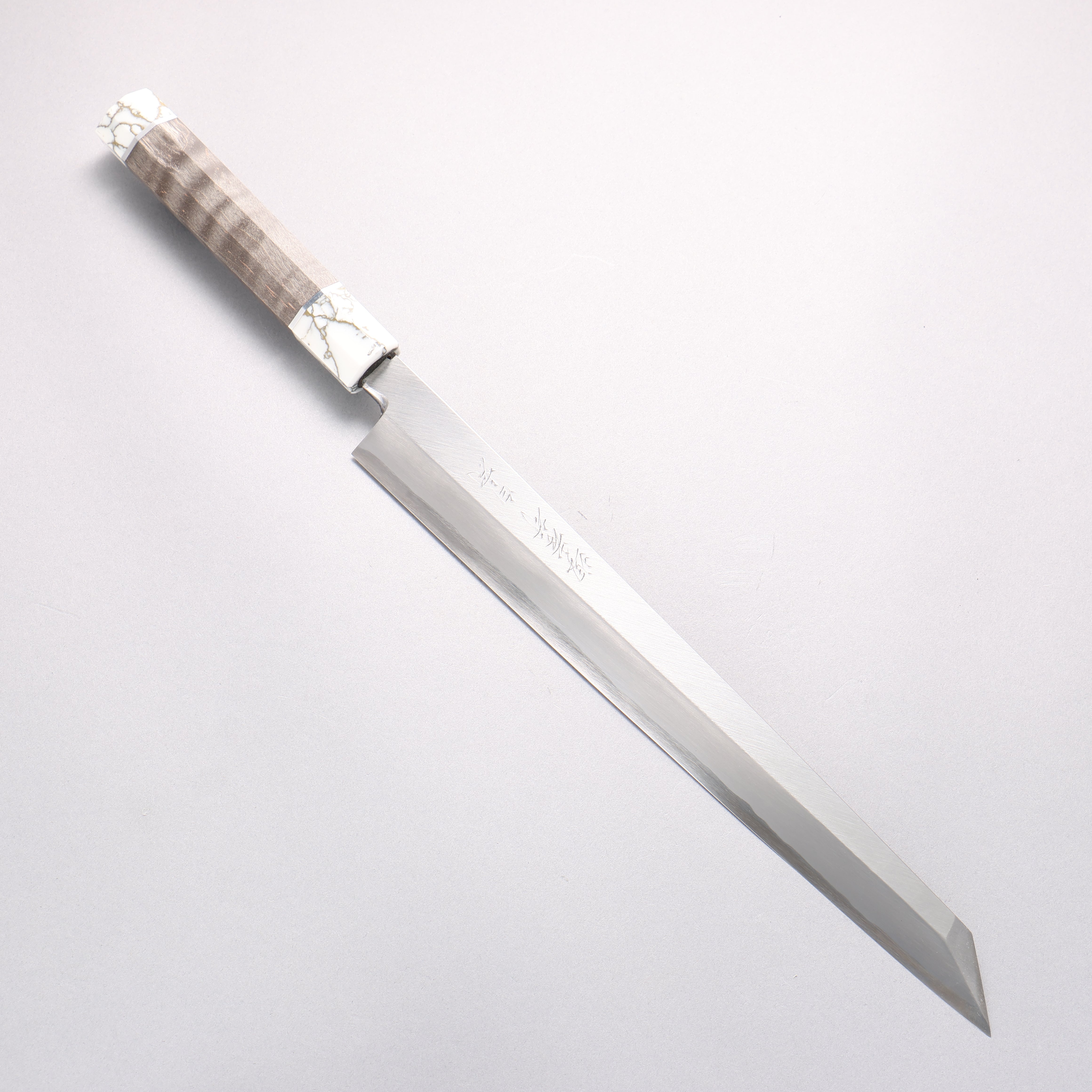 Sakai Takayuki Byakko White Steel No.1 Kiritsuke Yanagiba 300mm Stabilized wood Handle with Sheath - Japanny - Best Japanese Knife