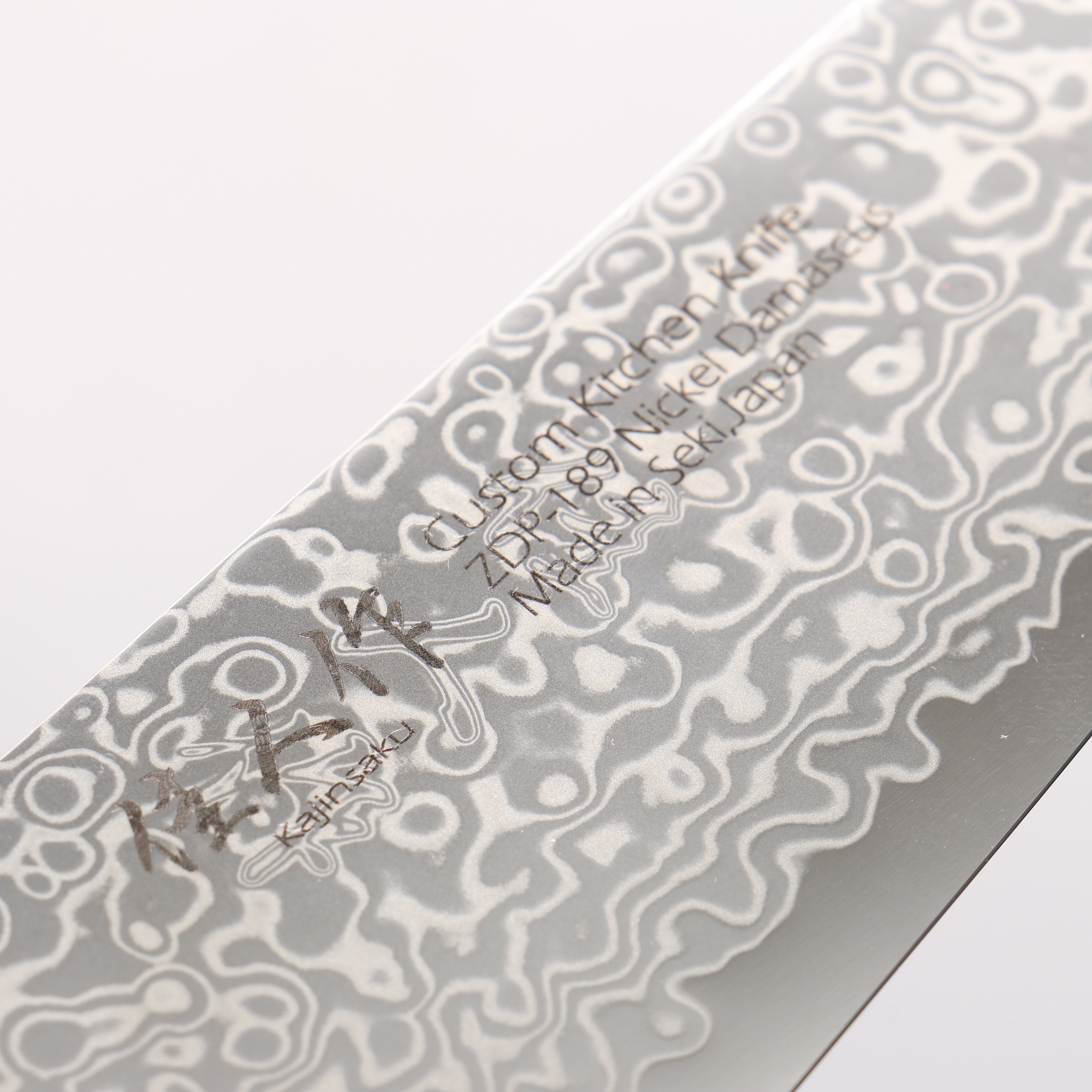 Kajin ZDP189 Damascus Migaki Finished Santoku 165mm Abalone Inlay Handle - Japanny - Best Japanese Knife