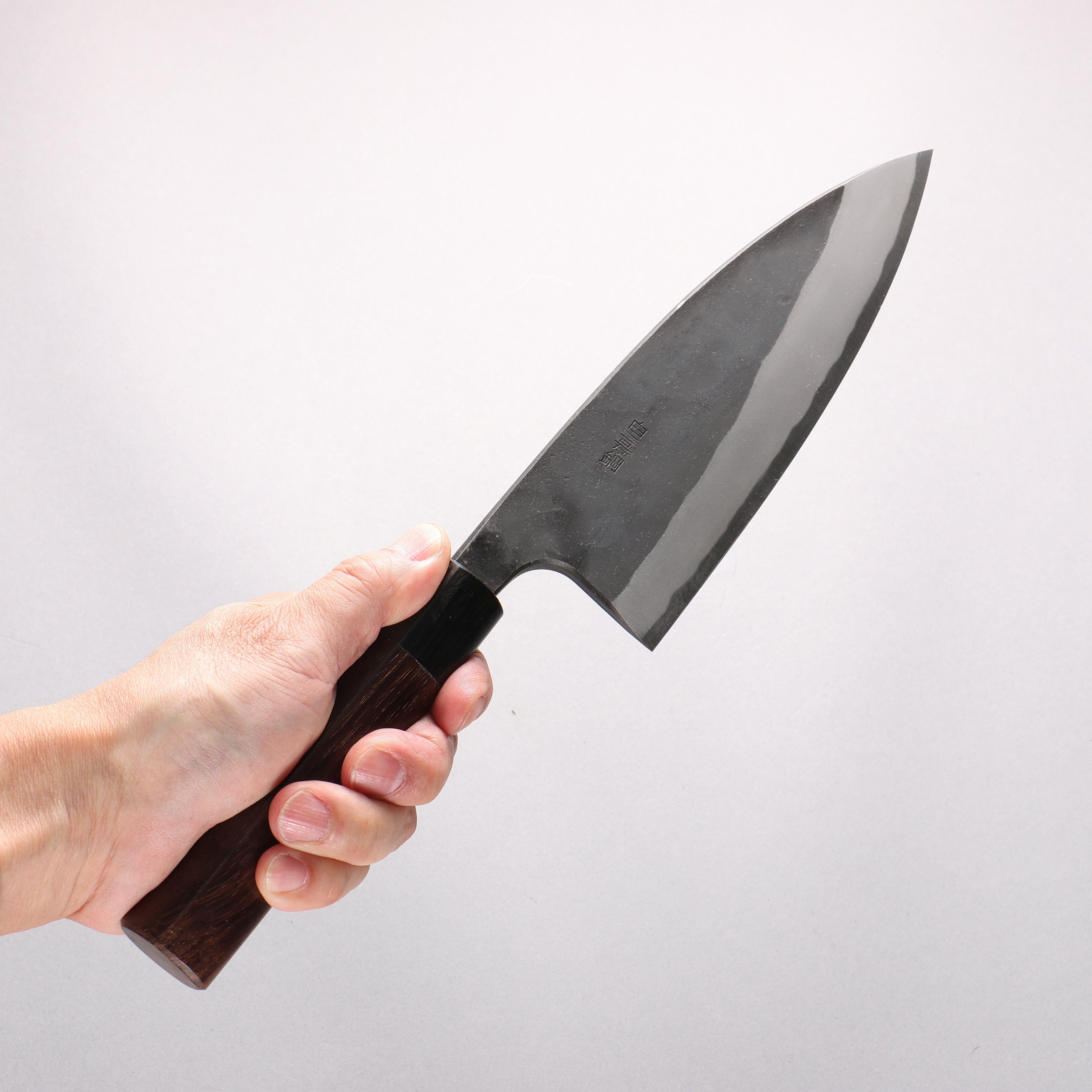 Nao Yamamoto White Steel No.2 Kurouchi Double-sided Deba 165mm Rosewood (Ferrule: Black Pakka Wood) Handle - Japanny - Best Japanese Knife