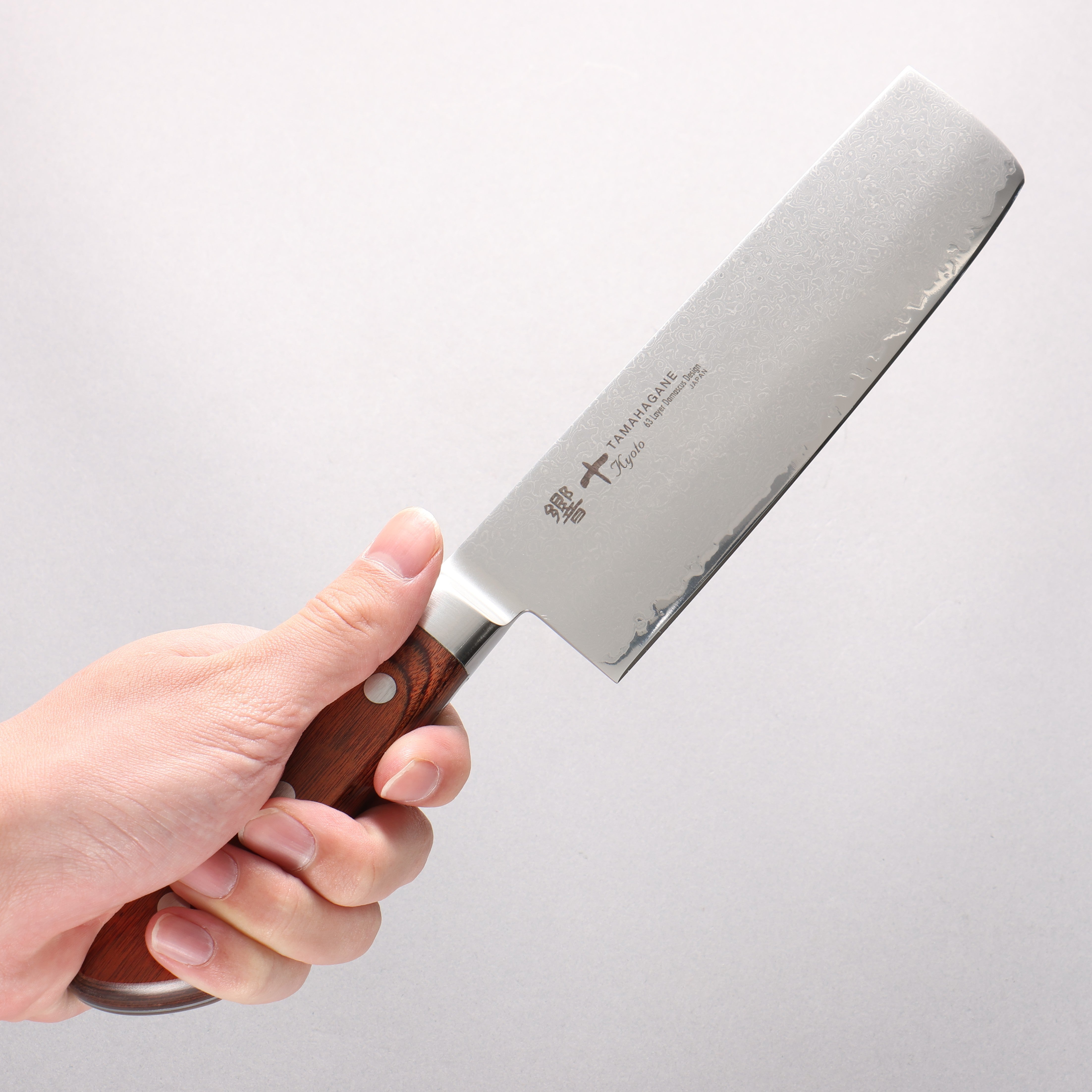 Tamahagane Kyoto 63 Layer Damascus Nakiri 160mm KP-1116 - Japanny - Best Japanese Knife