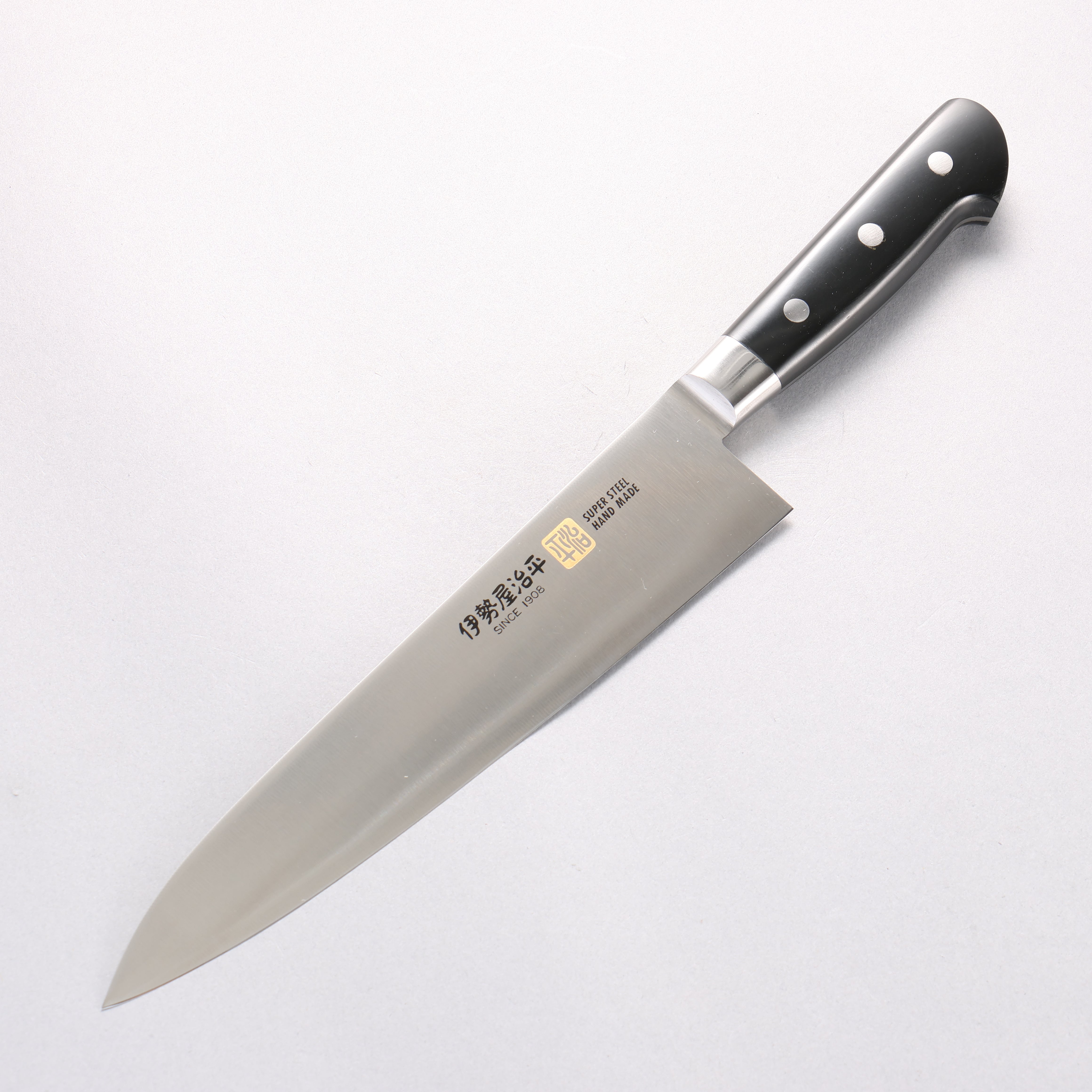 Iseya Molybdenum Gyuto 210mm Black Micarta Handle - Japanny - Best Japanese Knife