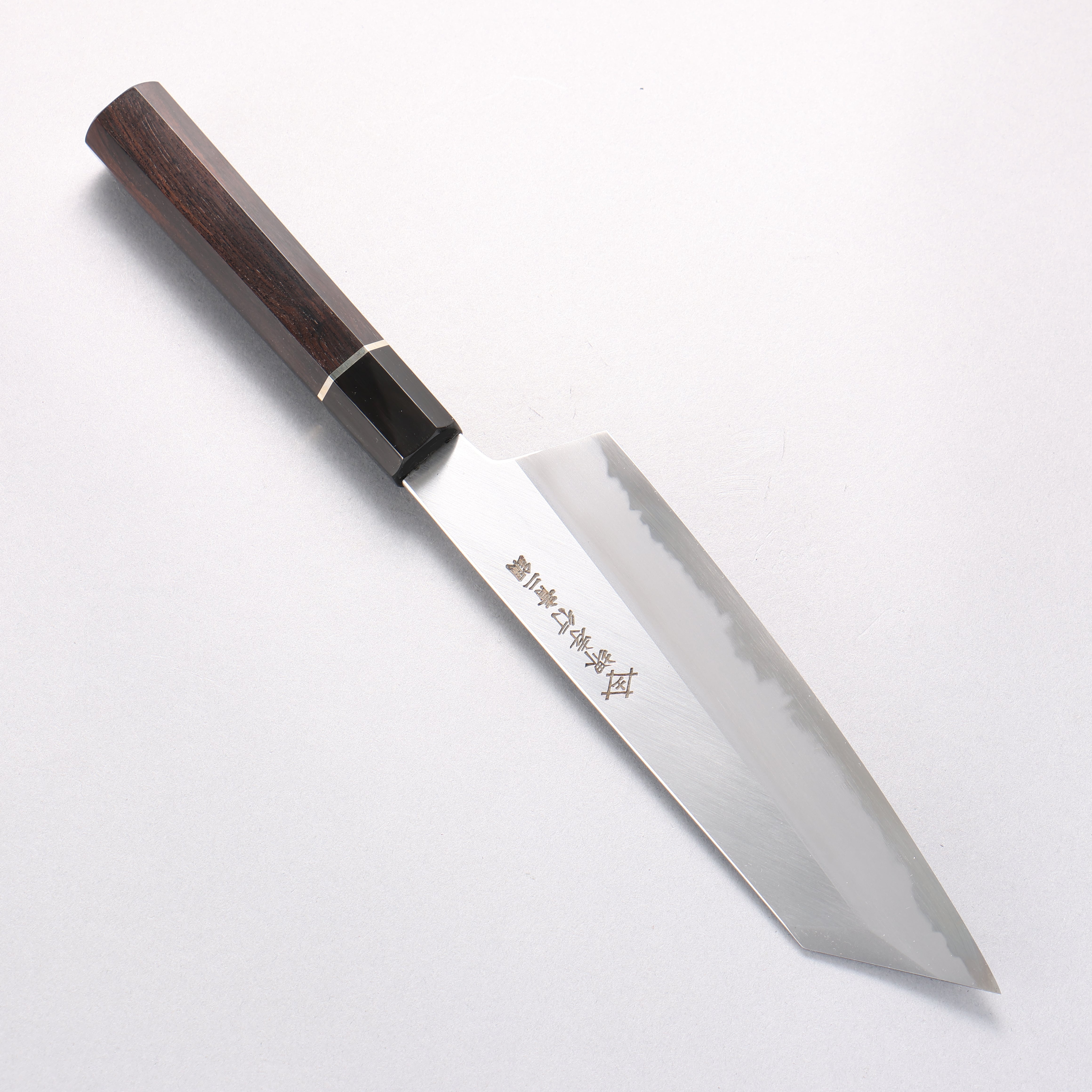 Sakai Takayuki Homura Blue Steel No.2 Kengata Santoku 195mm Ebony Wood Handle - Japanny - Best Japanese Knife