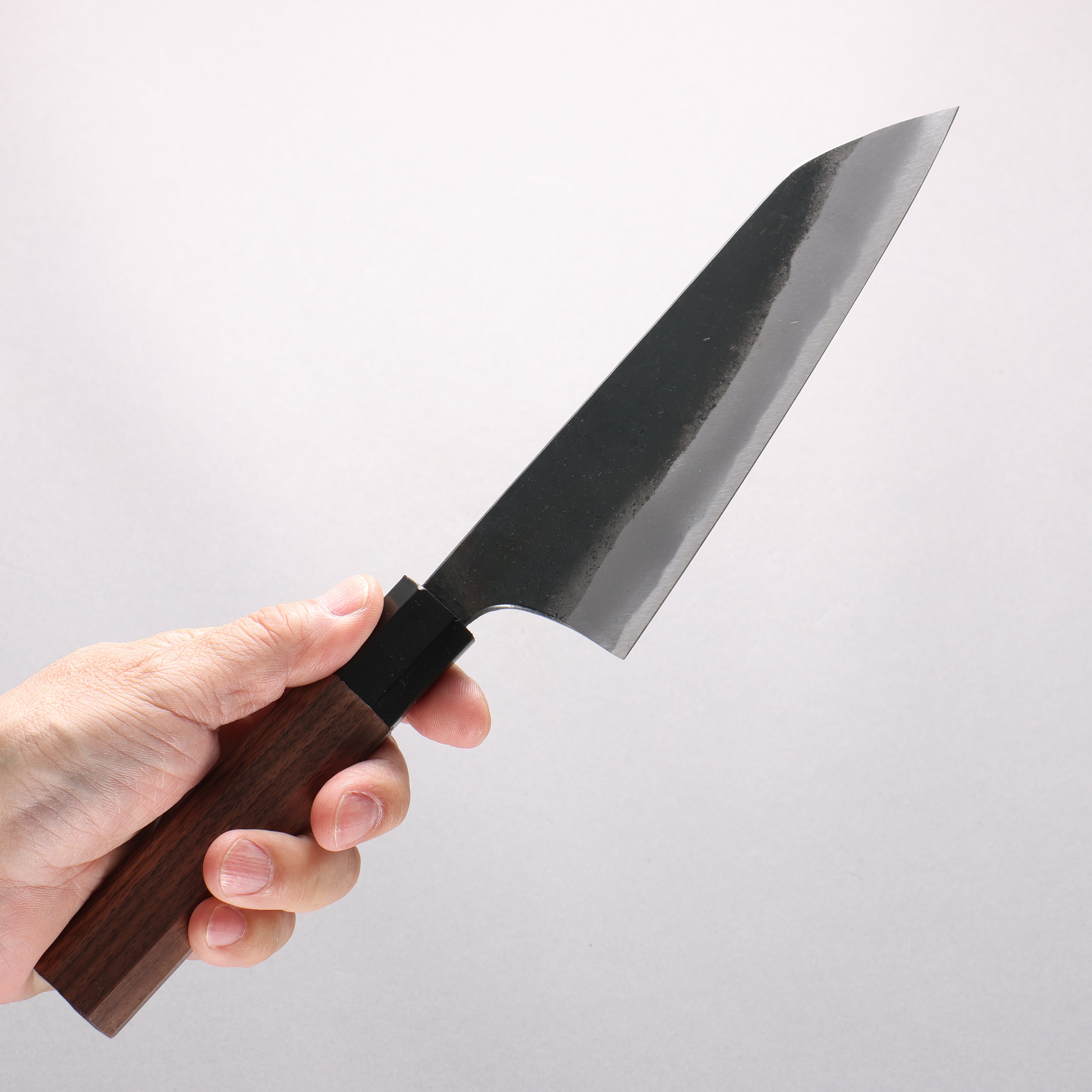 Daisuke Nishida Koharu White Steel No.1 Black Finished Santoku 165mm Walnut Handle - Japanny - Best Japanese Knife