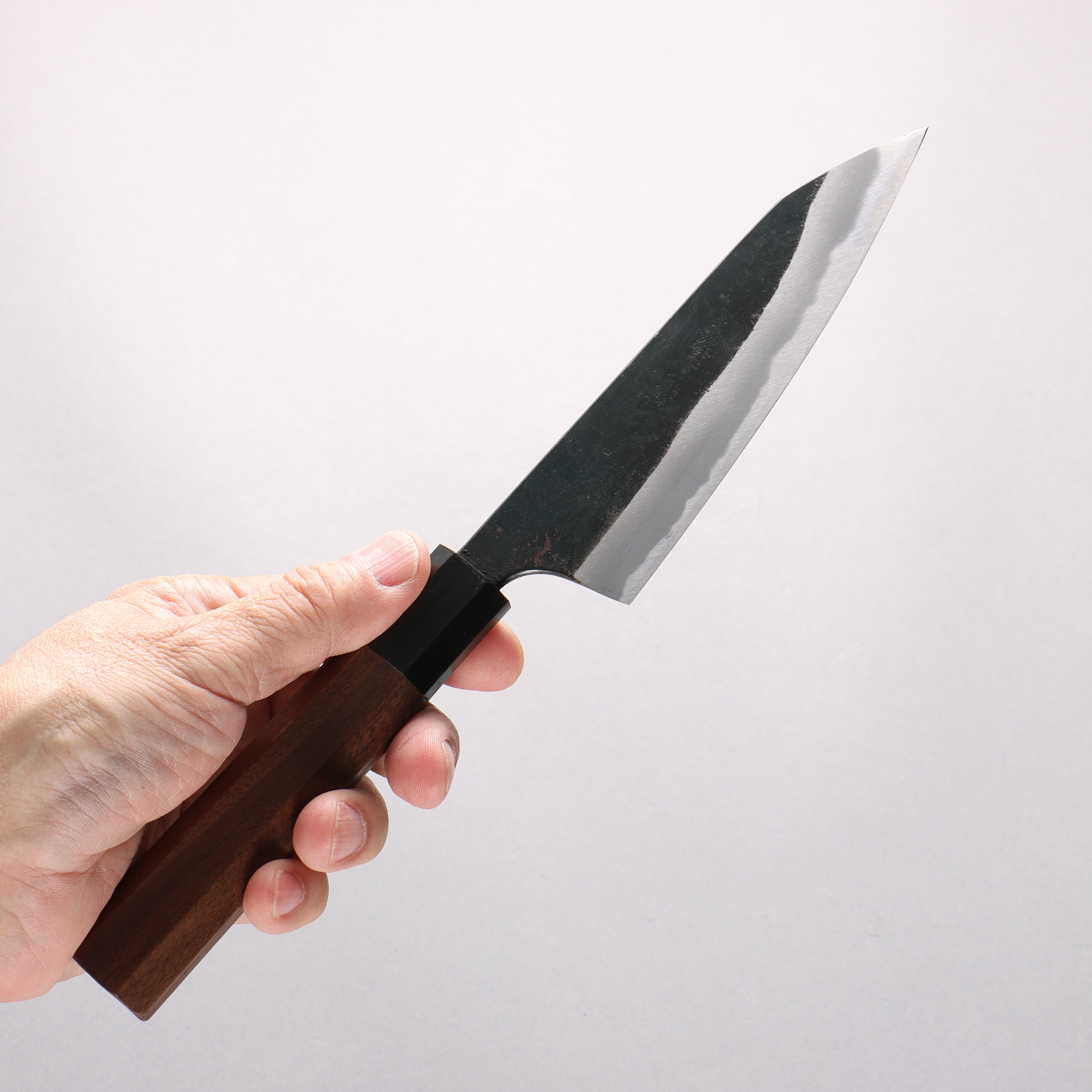 Daisuke Nishida Koharu White Steel No.1 Black Finished Petty-Utility 130mm Walnut Handle - Japanny - Best Japanese Knife