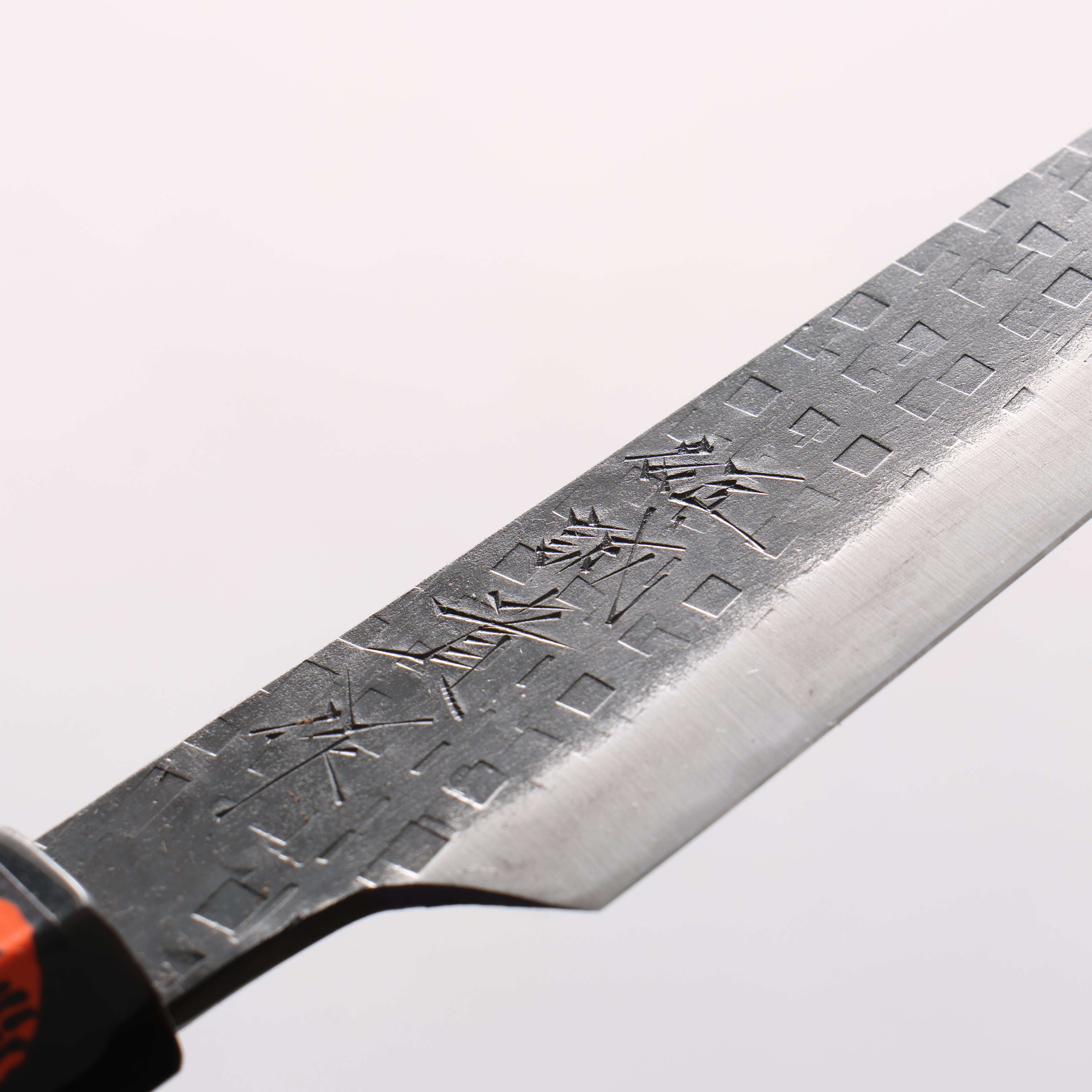 Shigeki Tanaka TEKKA Blue Steel No.2 Kurouchi Hammered(square) Kiritsuke Petty-Utility 120mm Walnut Handle - Japanny - Best Japanese Knife