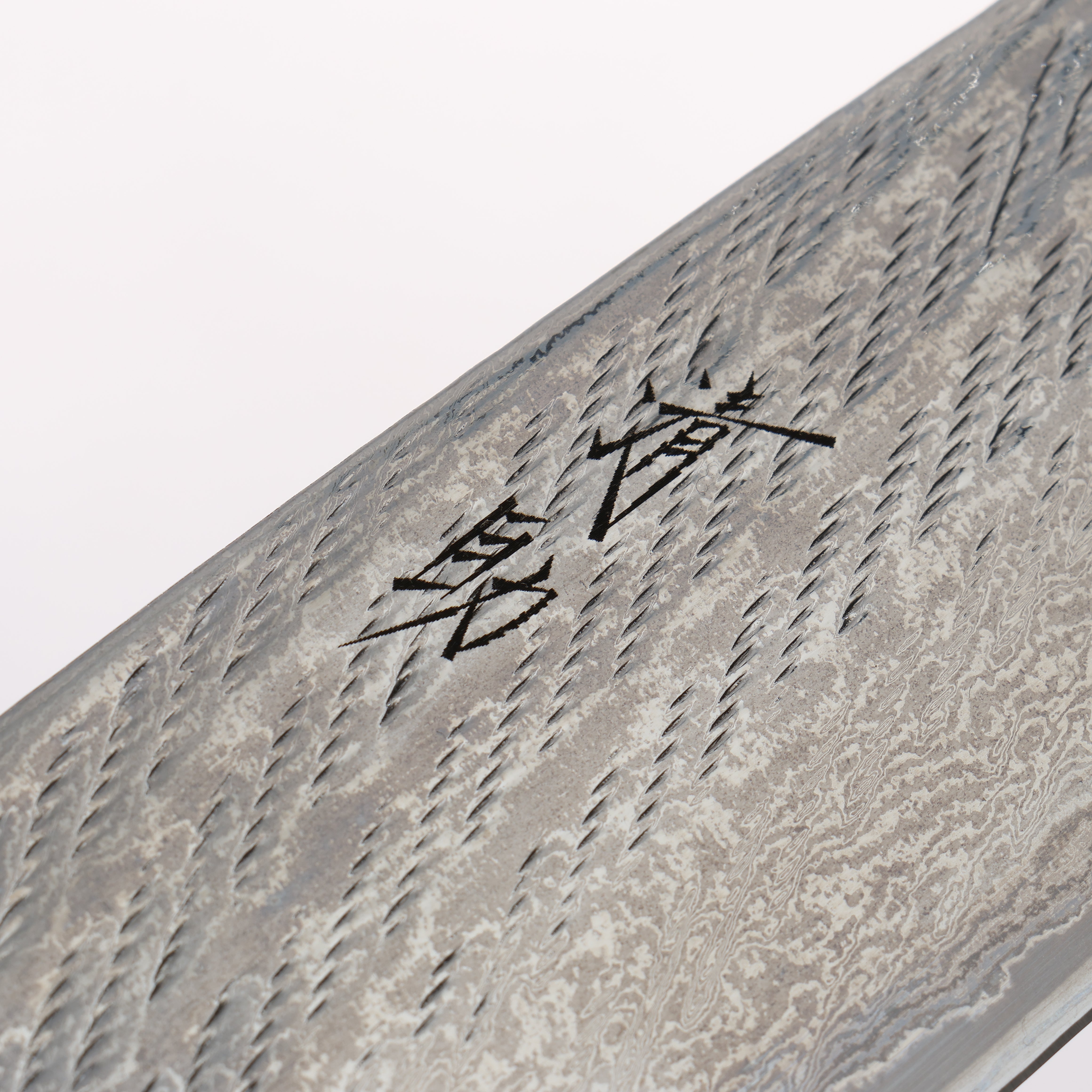 Seisuke Silver Steel No.3 Hammered Damascus Rope Pattern Santoku 170mm Ebony Wood (ferrule: Black Water Buffalo Horn) Handle - Japanny - Best Japanese Knife