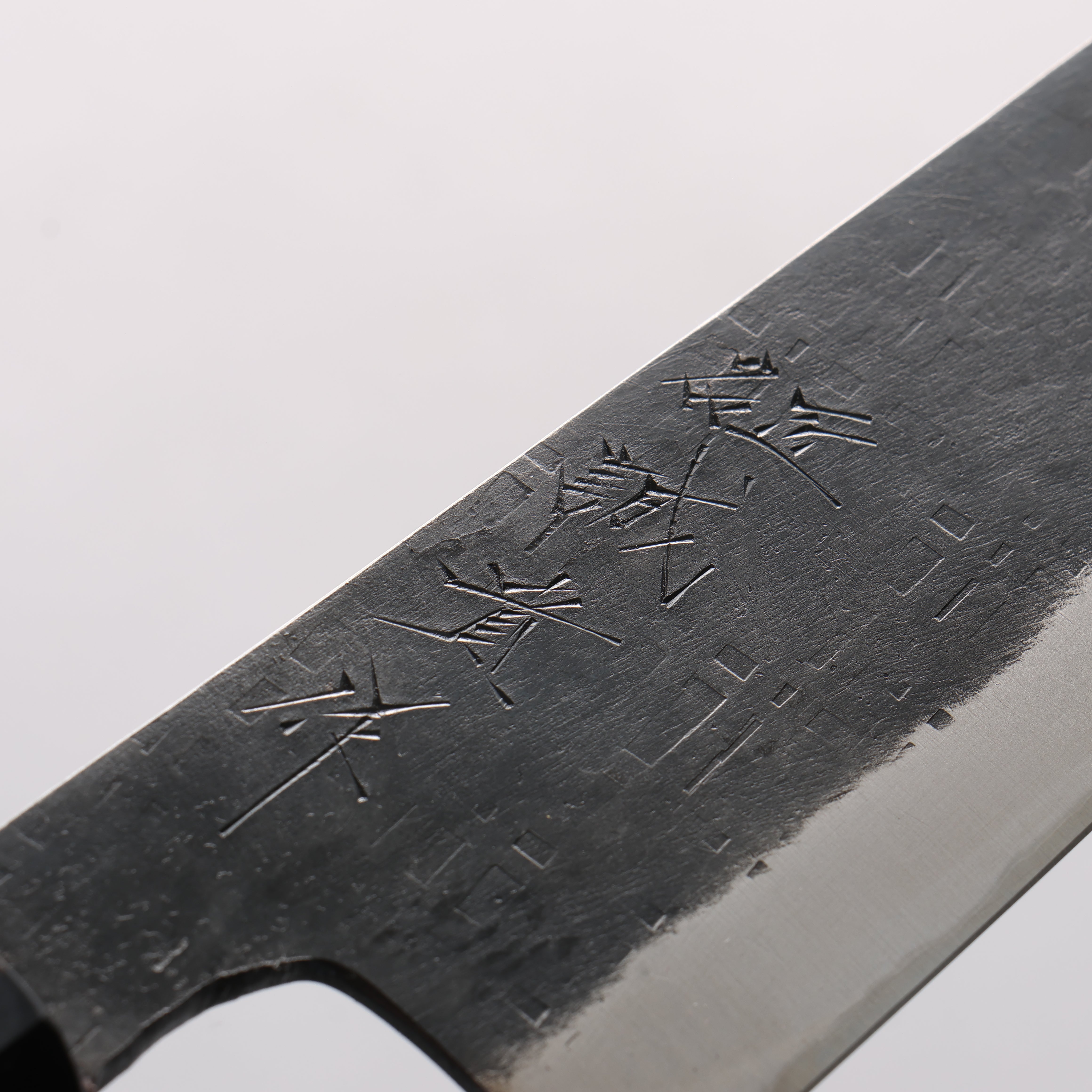 Shigeki Tanaka TEKKA Blue Steel No.2 Kurouchi Hammered(square) Kiritsuke Santoku 165mm Walnut Handle - Japanny - Best Japanese Knife