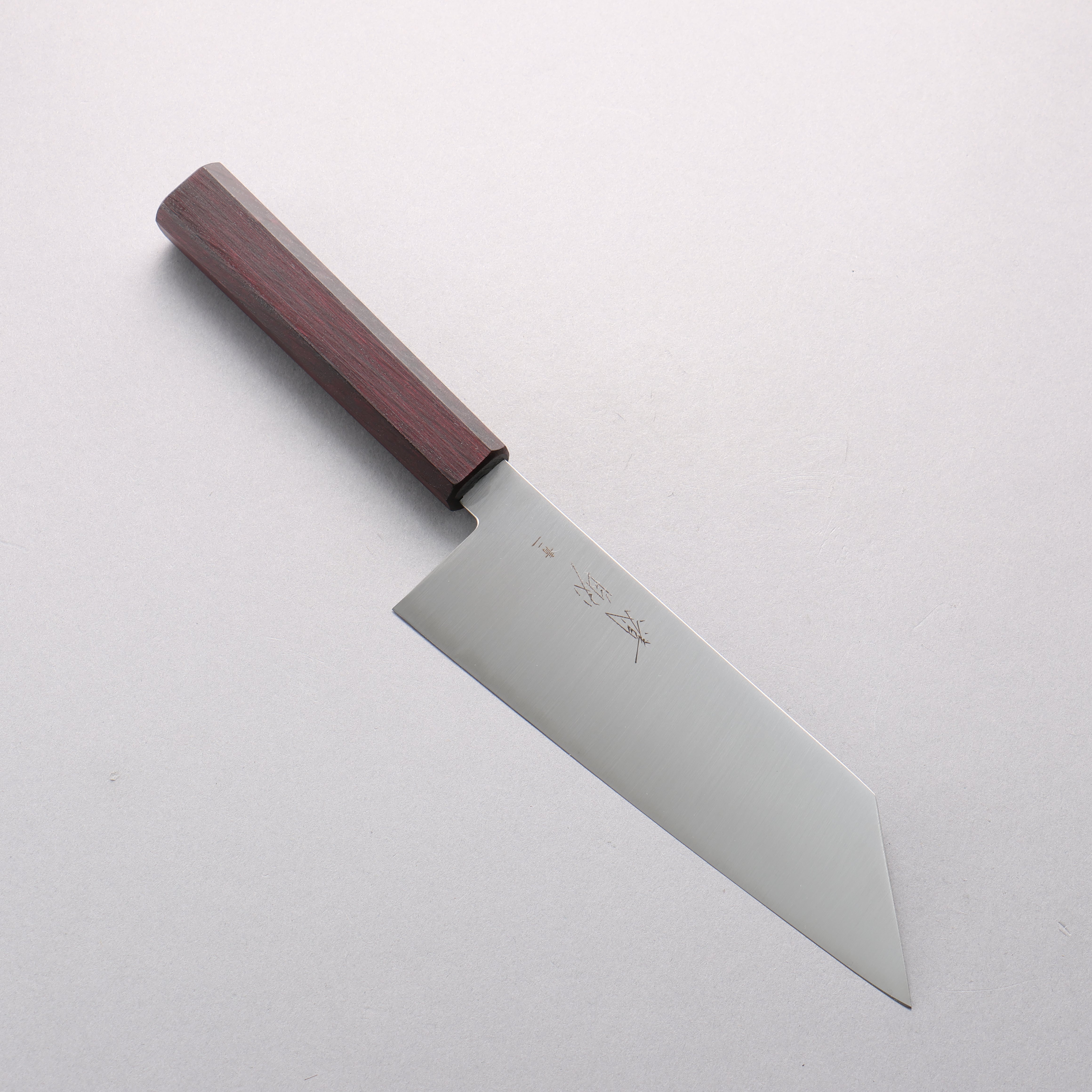 Seisuke Blue Steel No.2 Kiritsuke Santoku (wide) 180mm Oak (Purple Dyed) Handle - Japanny - Best Japanese Knife