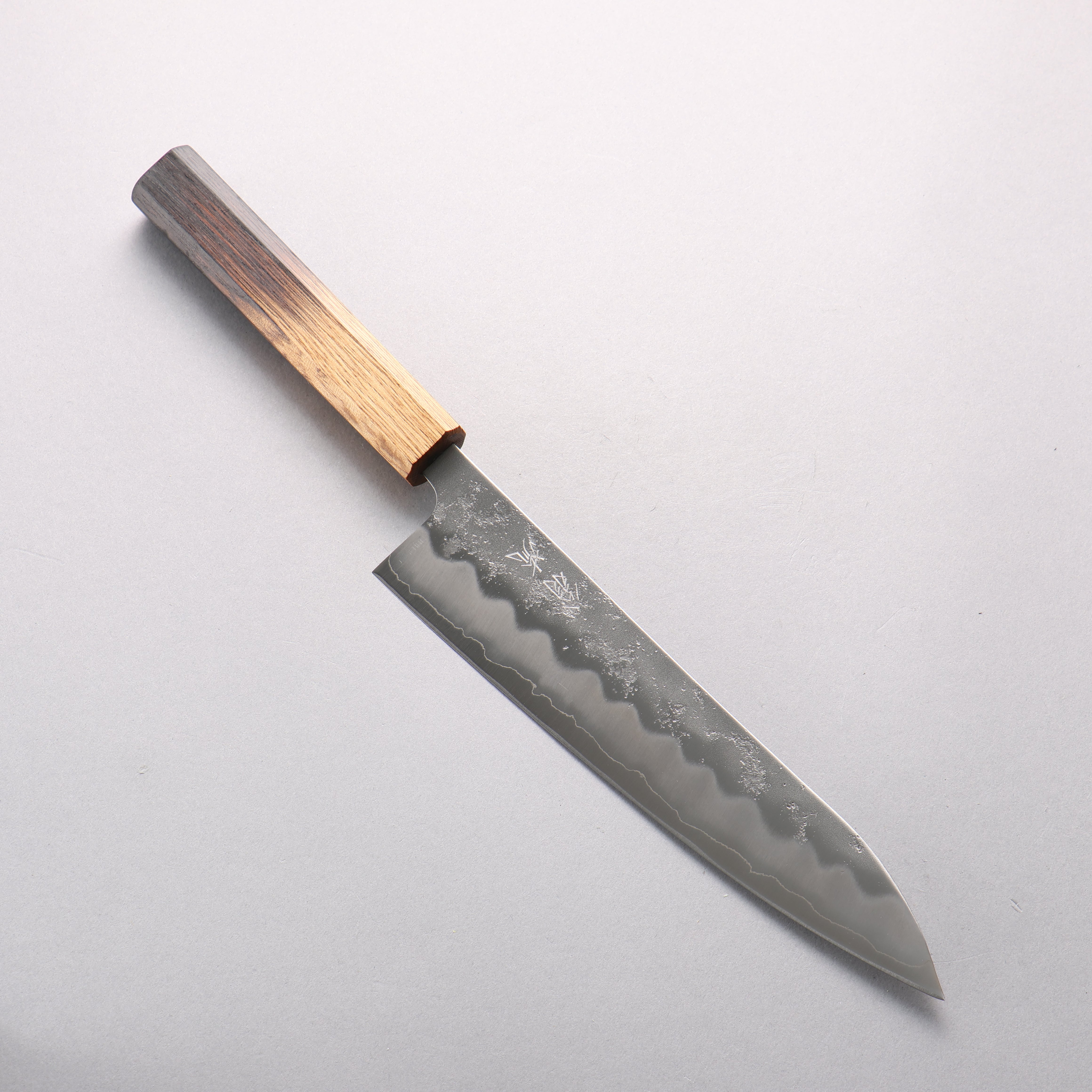 Oul Silver Steel No.3 Nashiji Gyuto 210mm Burnt Oak Handle - Japanny - Best Japanese Knife