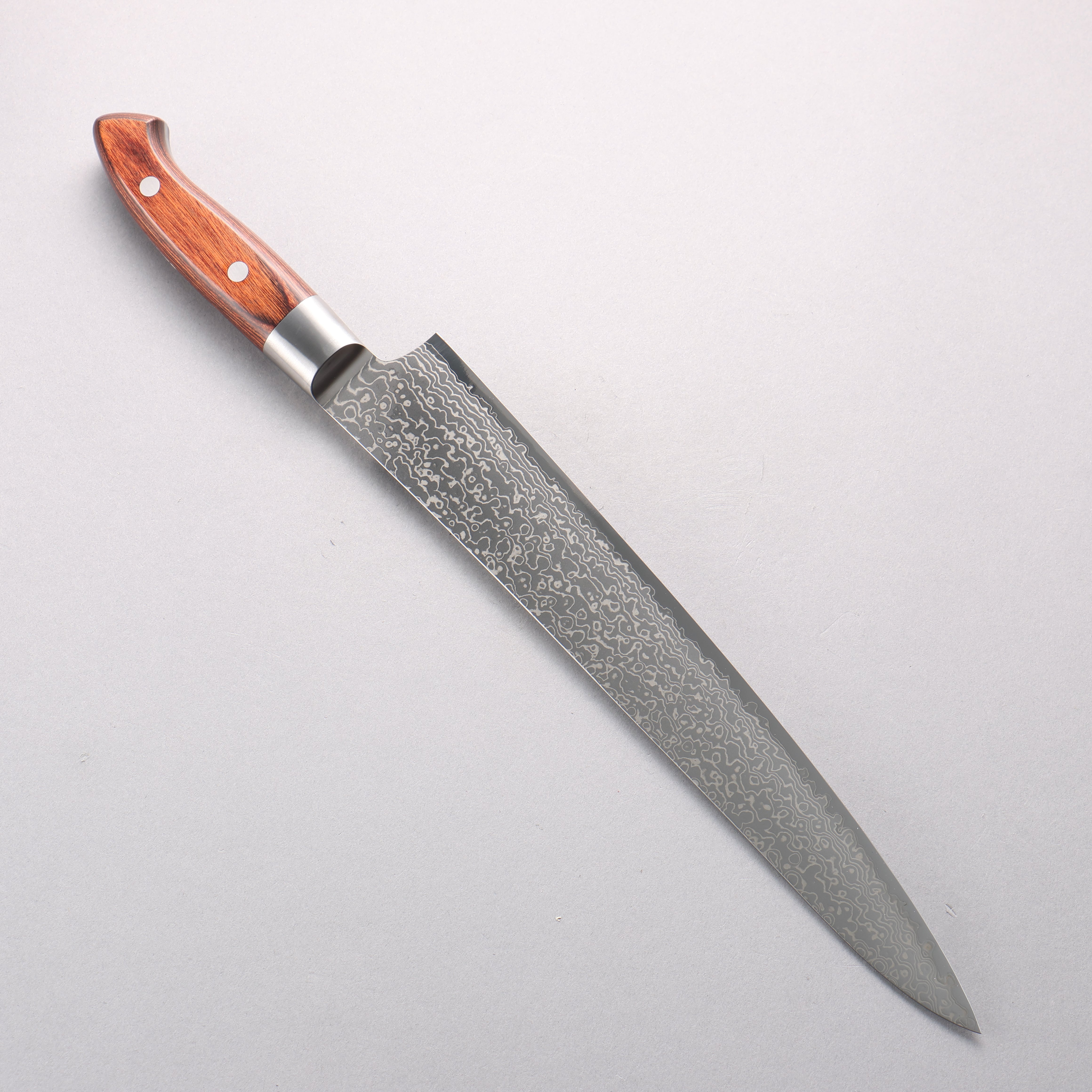 Kajin Blue Super Damascus Sujihiki 270mm Mahogany Handle - Japanny - Best Japanese Knife