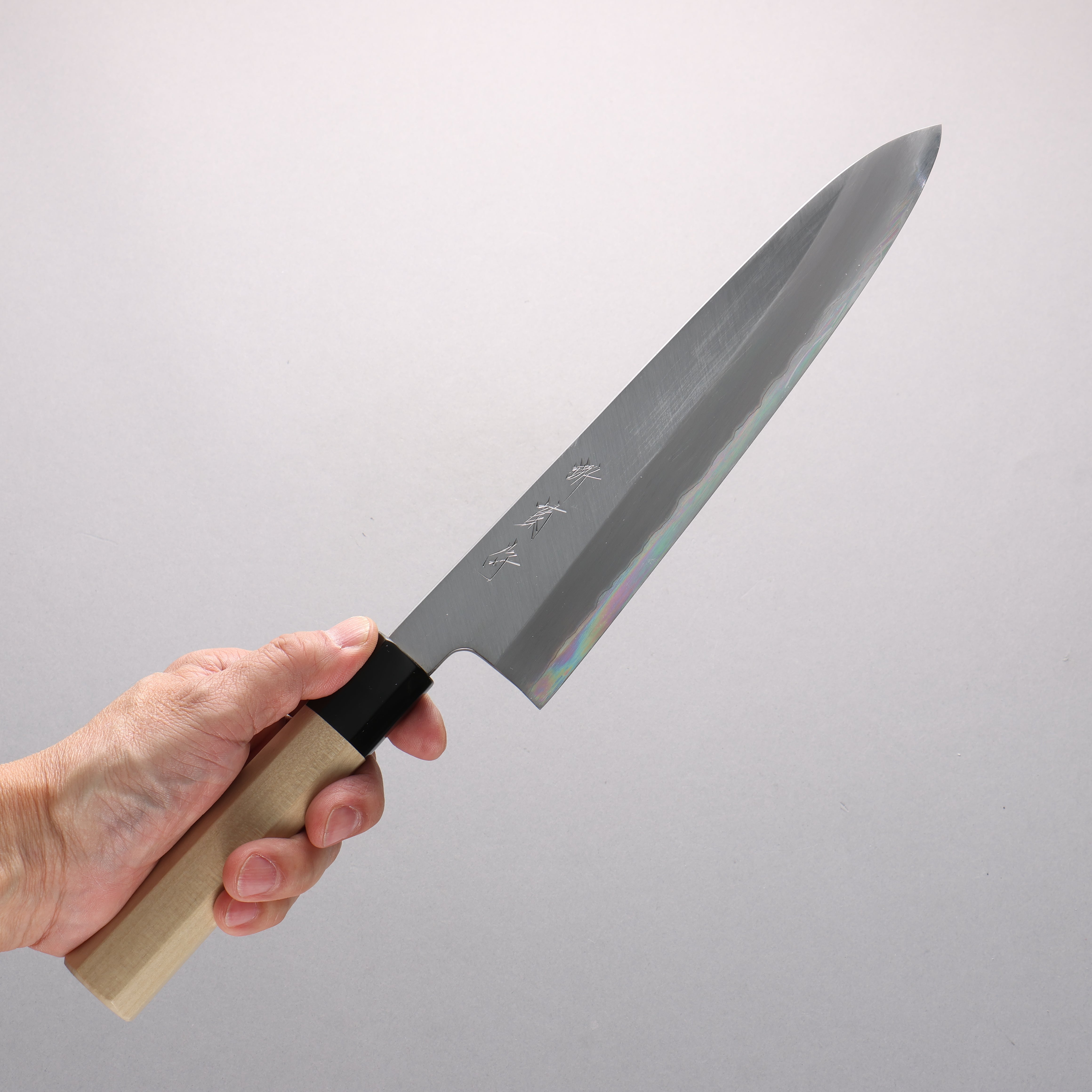 Sakai Kikumori White Steel No.1 Gyuto 240mm Magnolia (Ferrule: Water Buffalo Horn) Handle - Japanny - Best Japanese Knife