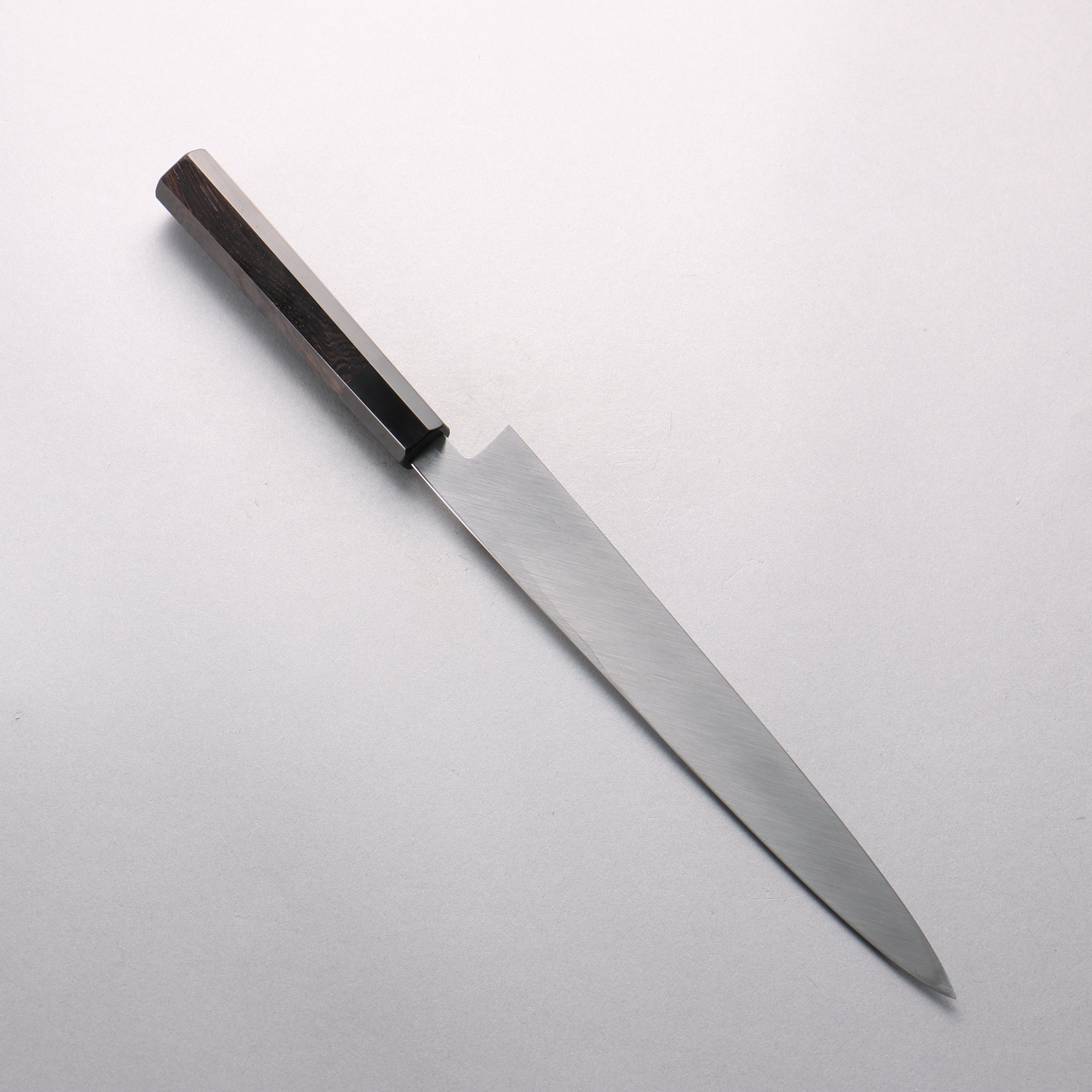Tessen by Tanaka Tamahagane Mirrored Finish Yanagiba 240mm Ebony Wood Handle with Sheath - Japanny - Best Japanese Knife