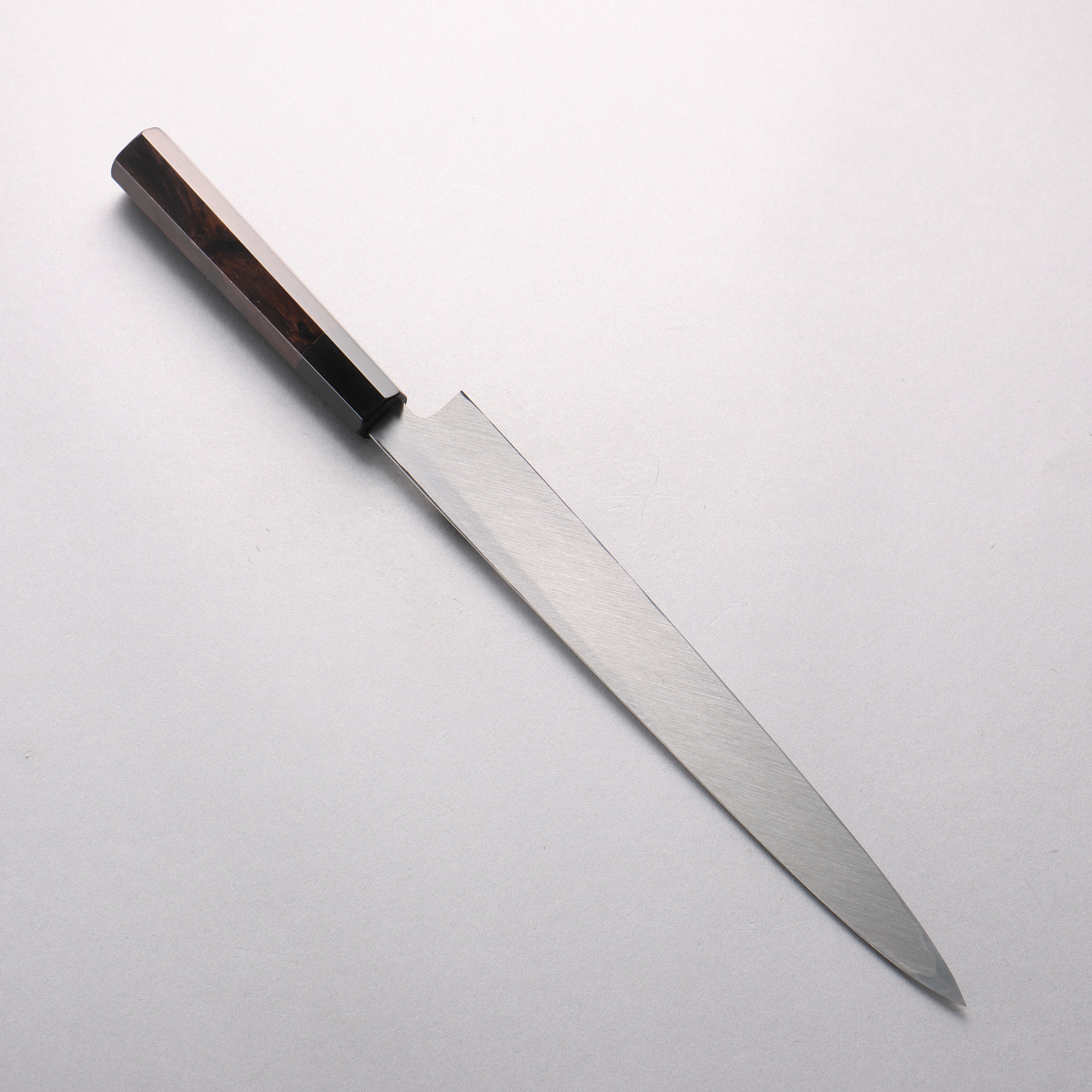 Tessen by Tanaka Tamahagane Mirrored Finish Yanagiba 270mm Ebony Wood Handle with Sheath - Japanny - Best Japanese Knife