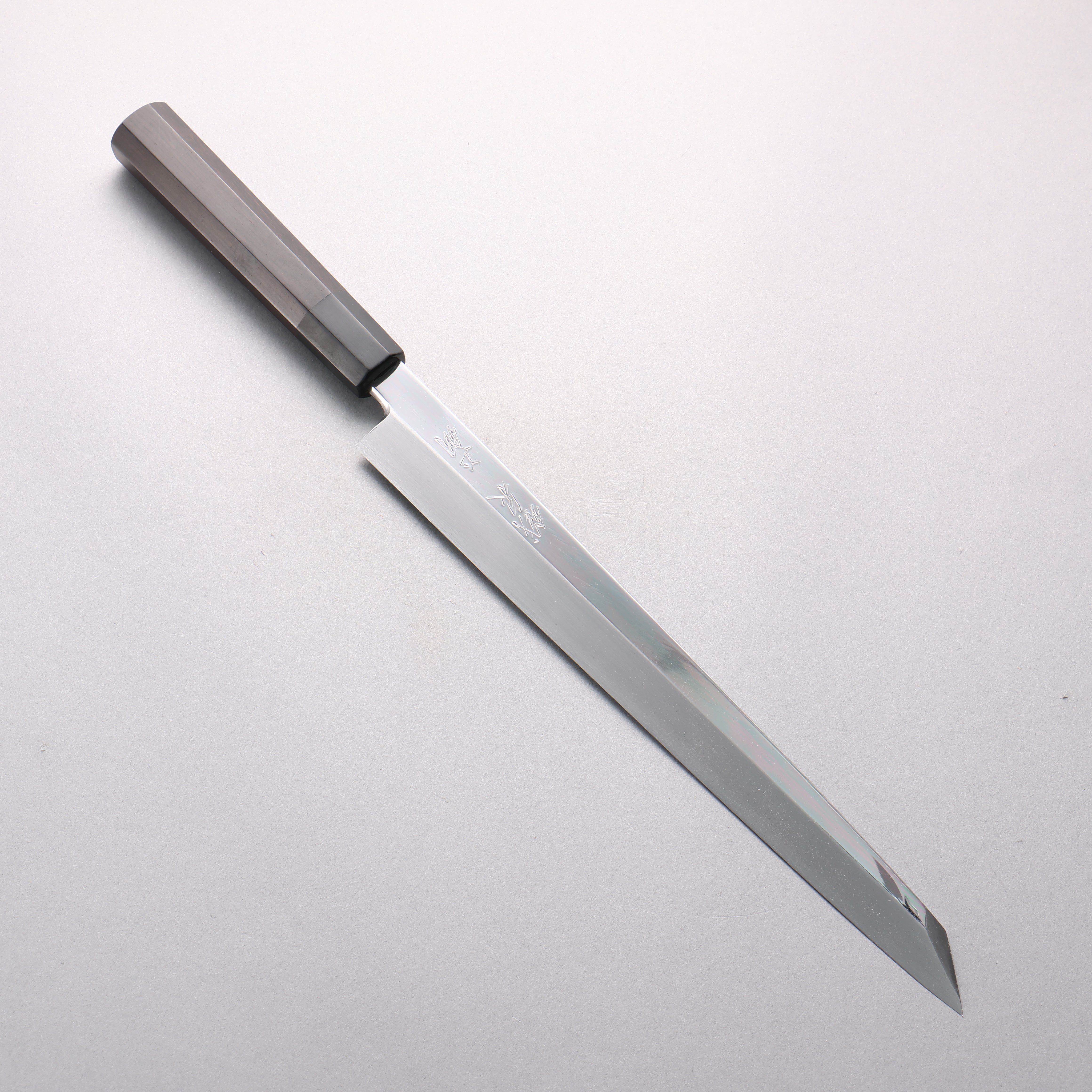 Tessen by Tanaka Tamahagane Mirrored Finish Kiritsuke Yanagiba 300mm Ebony Wood Handle with Sheath - Japanny - Best Japanese Knife