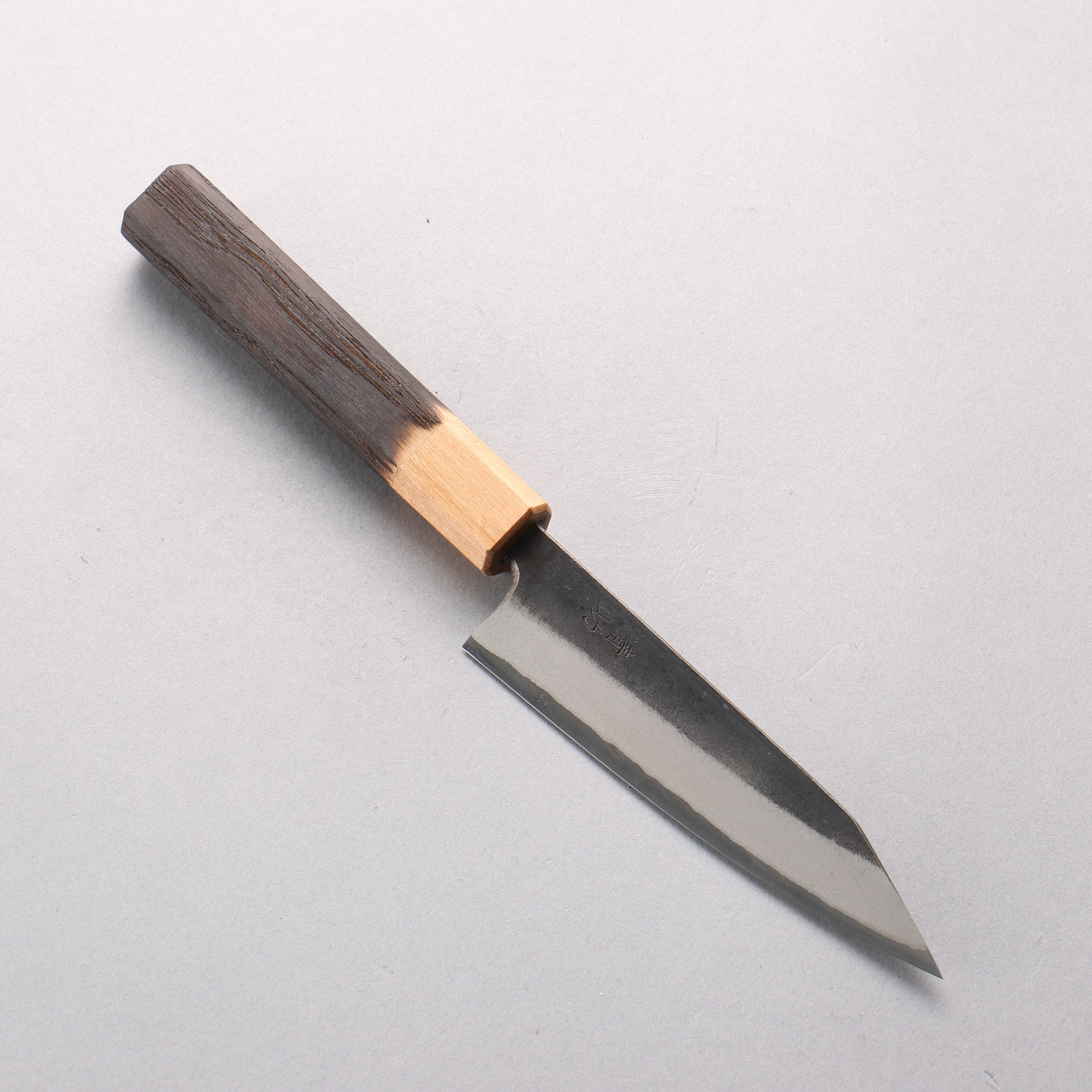 Seisuke Blue Steel No.2 Black Finished Kiritsuke Petty-Utility 120mm Burnt Chestnut (ferrule: Cherry Wood) Handle - Japanny - Best Japanese Knife
