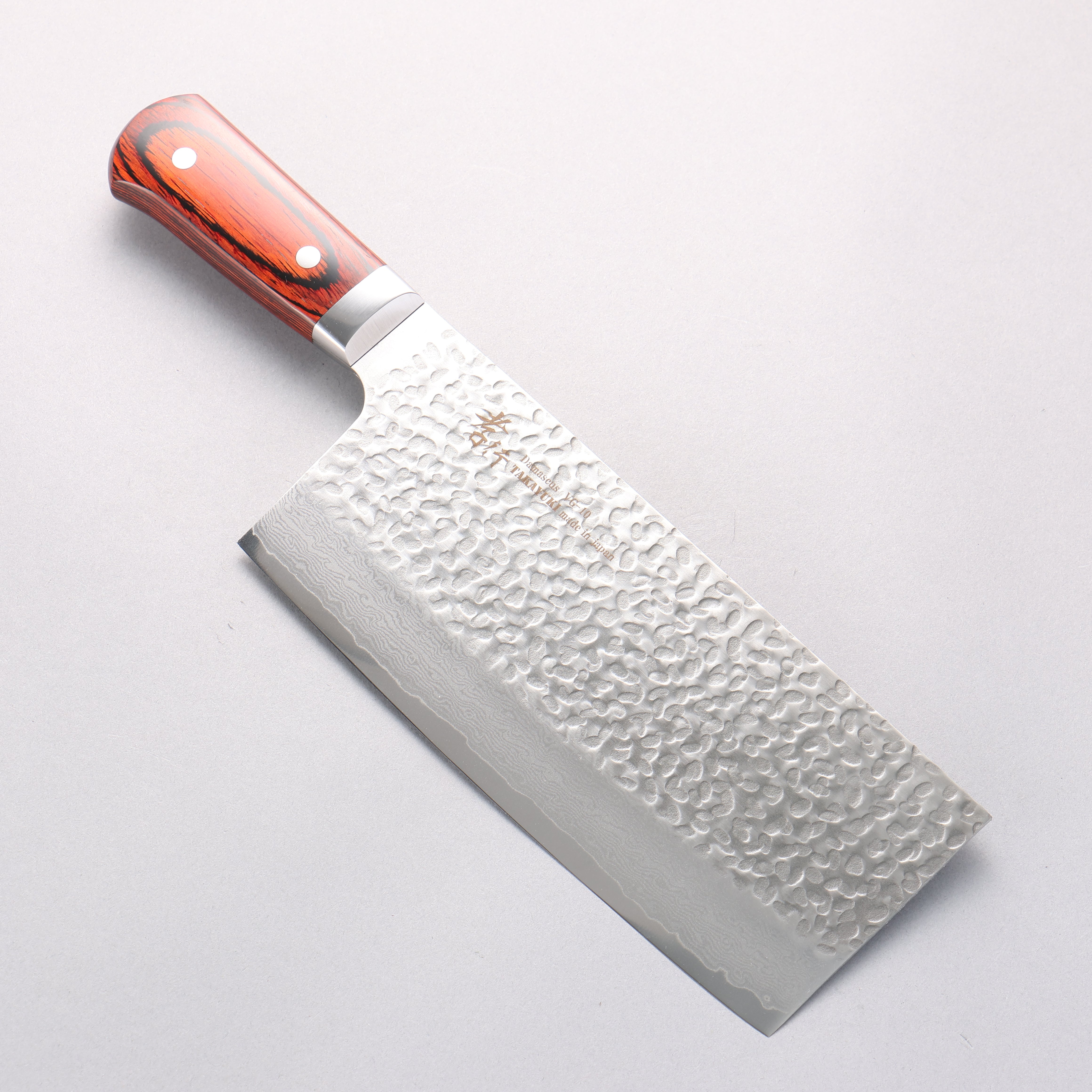 Sakai Takayuki VG10 33 Layer Damascus Chinese Cleaver 195mm Mahogany Pakka wood Handle - Japanny - Best Japanese Knife