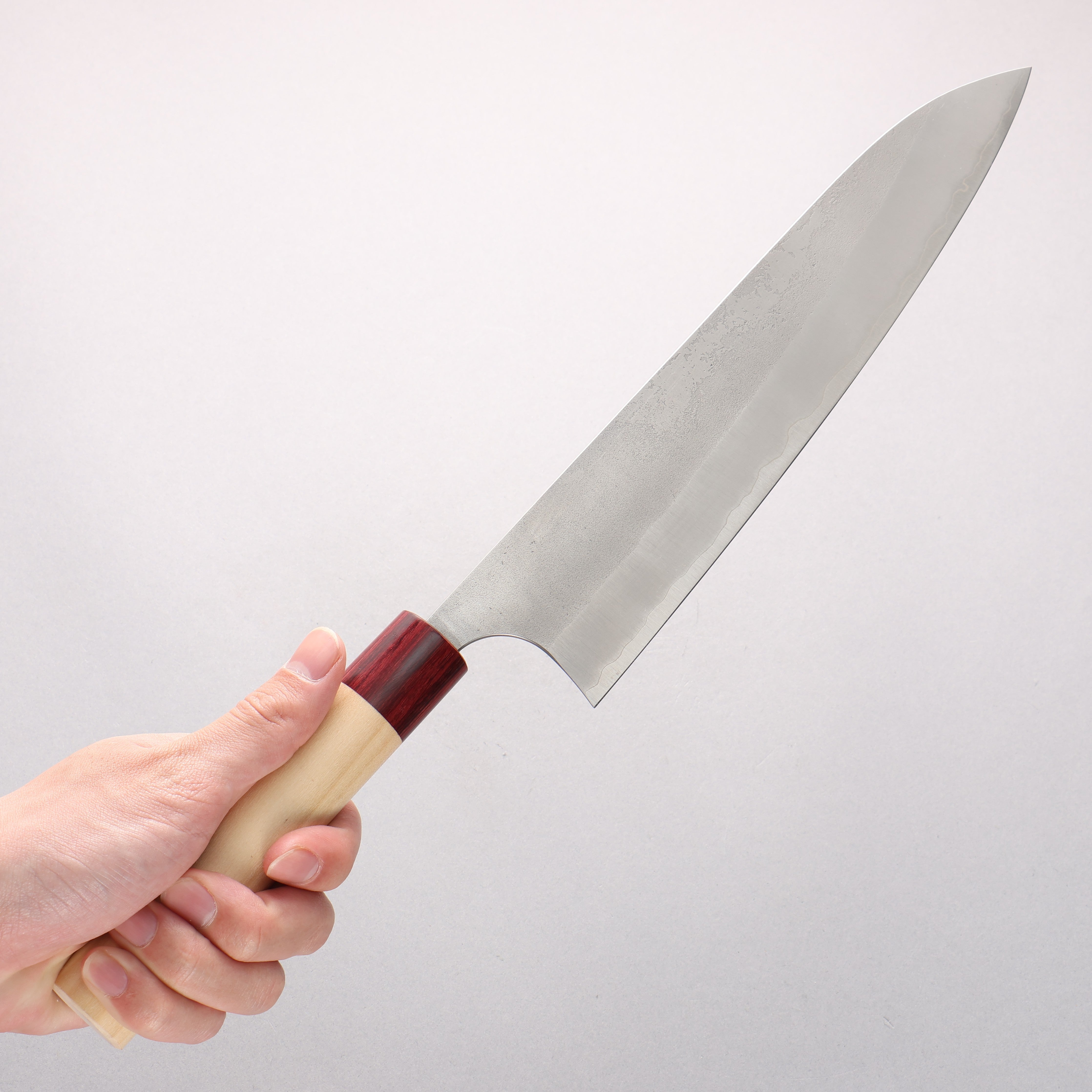 Masakage Yuki White Steel No.2 Nashiji Gyuto 240mm Magnolia Handle - Japanny - Best Japanese Knife