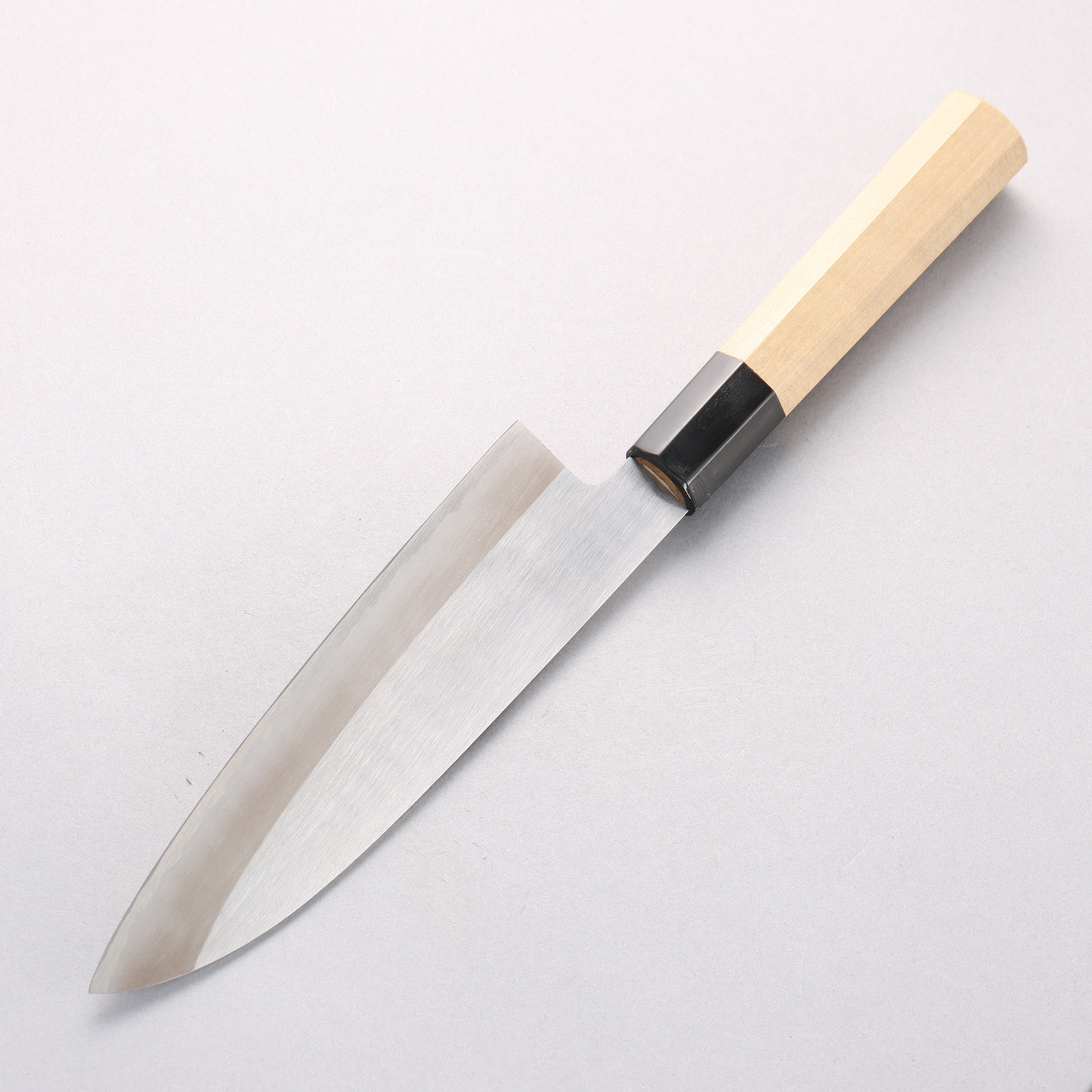 Minamoto Akitada White Steel No.2 Kasumitogi Santoku 180mm Magnolia Handle - Japanny - Best Japanese Knife