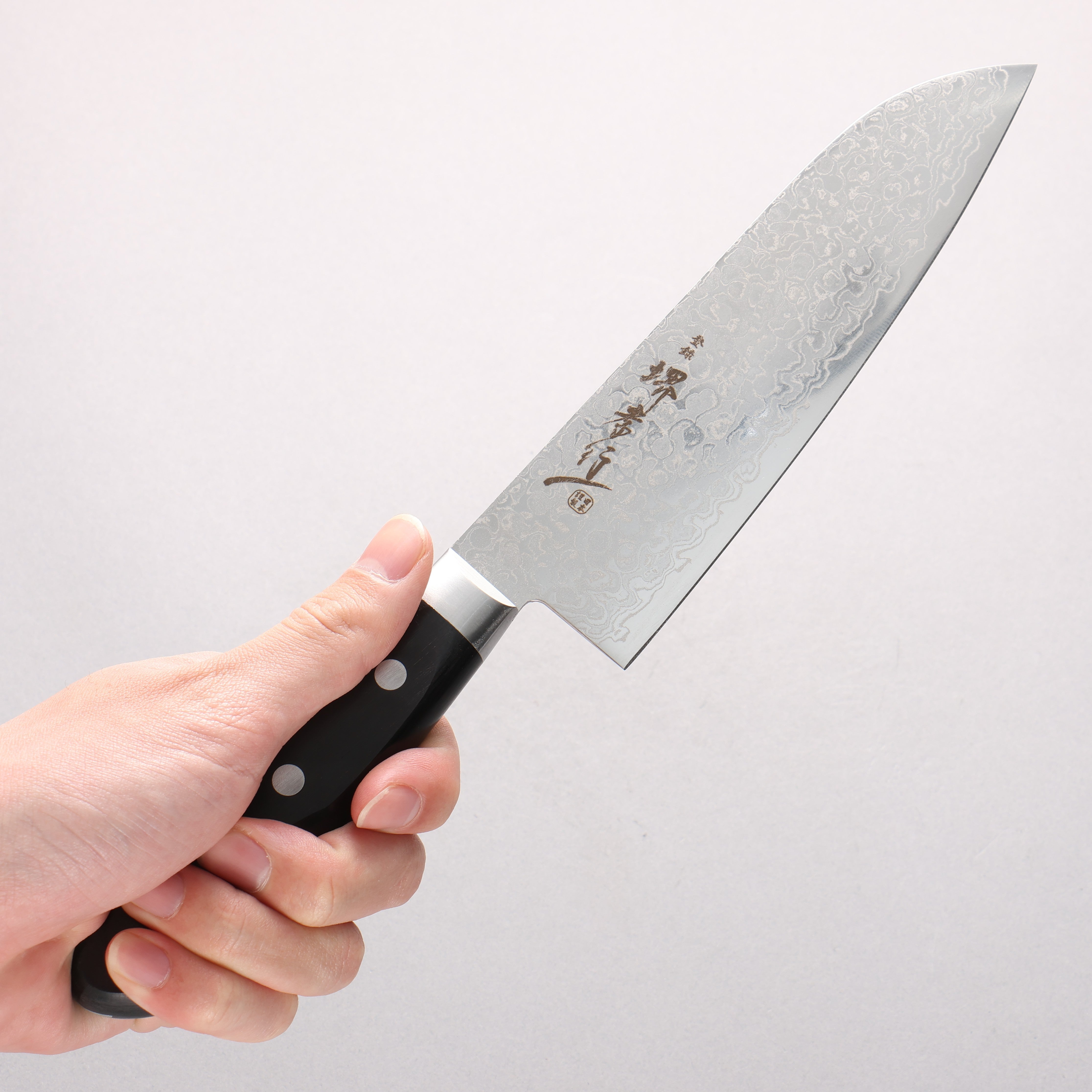 Sakai Takayuki AUS10 45 Layer Mirrored Finish Damascus Santoku 170mm - Japanny - Best Japanese Knife