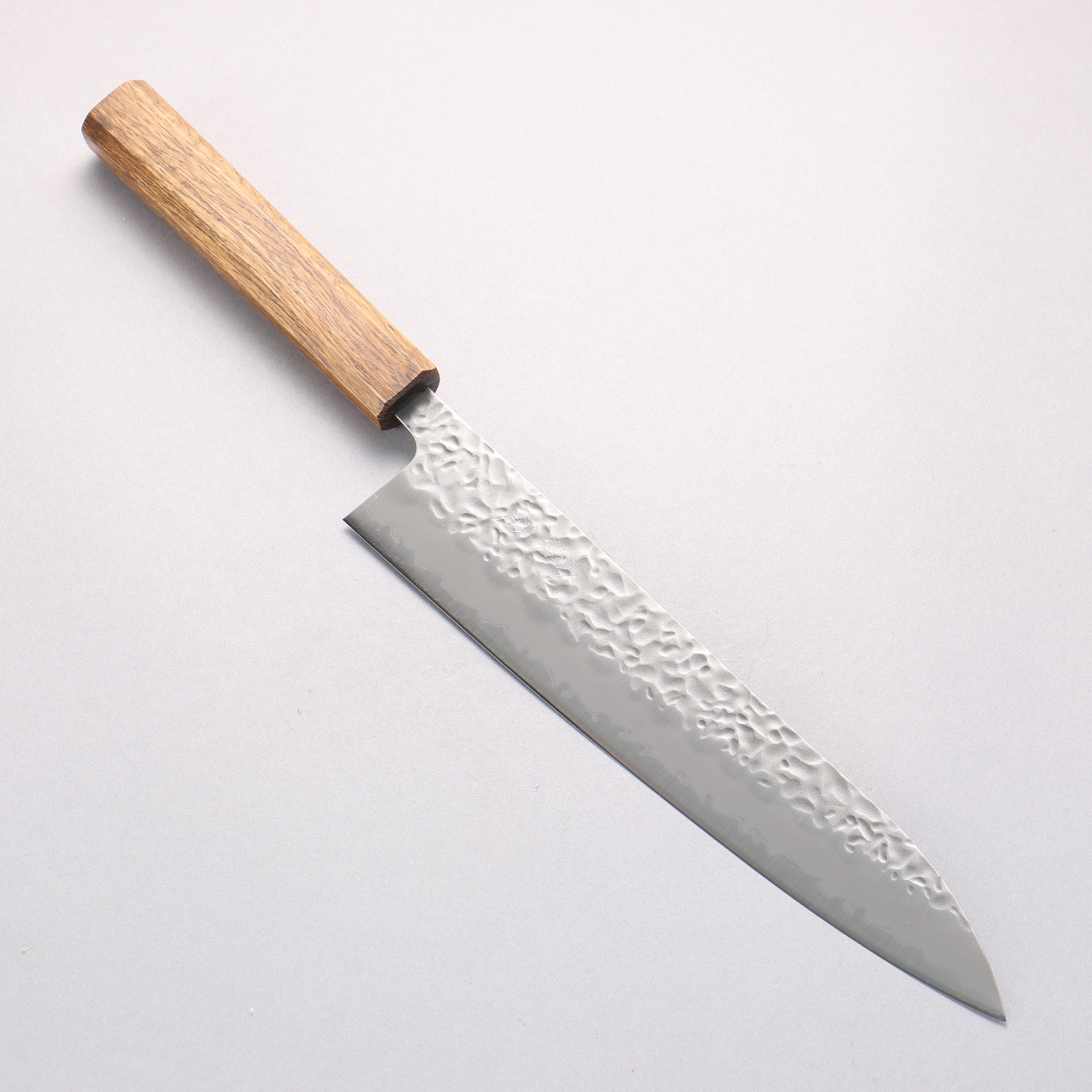 Oul White Steel No.1 Hammered Gyuto 240mm Oak Handle - Japanny - Best Japanese Knife