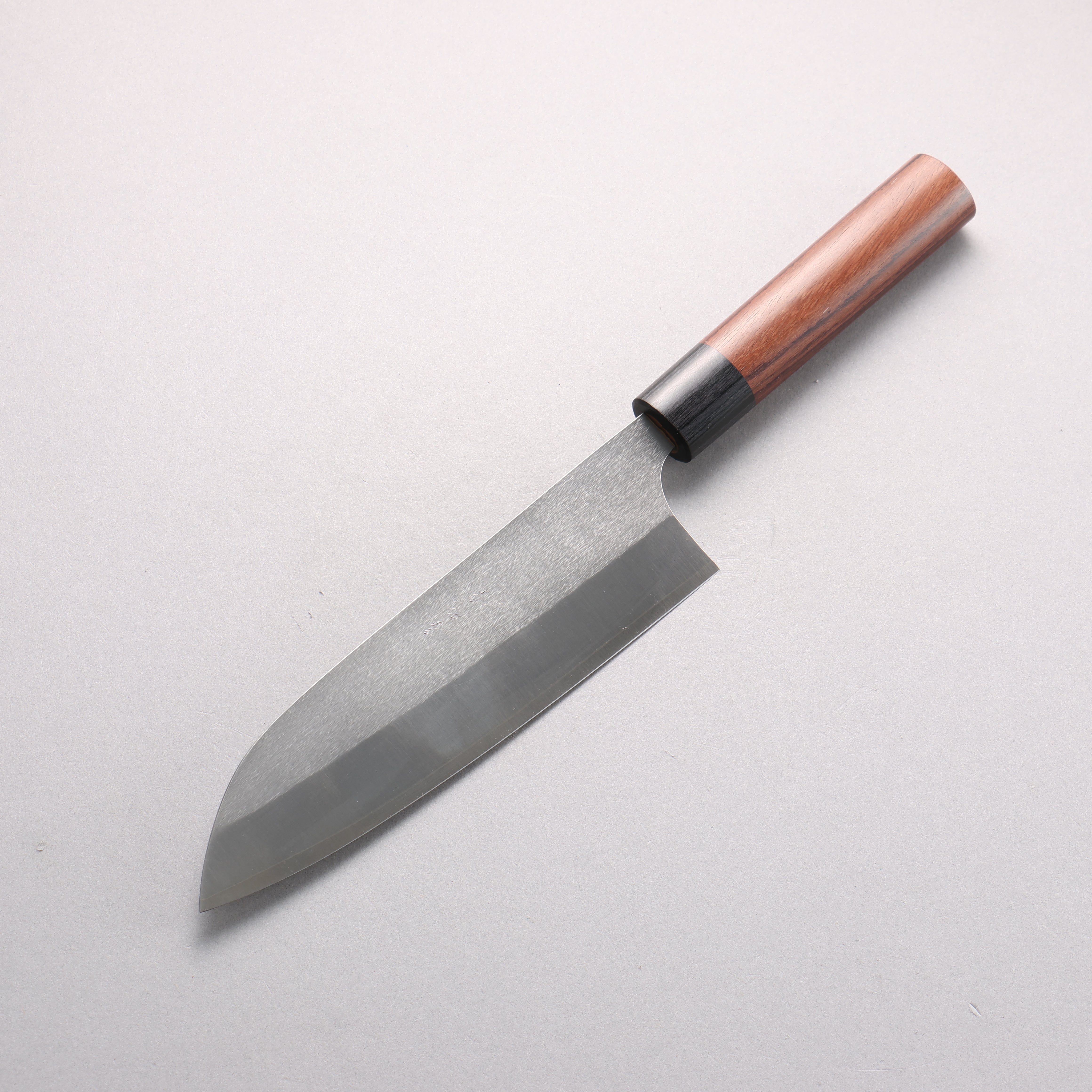 Shungo Ogata SG2 Vertical and Horizontal Hairlines Santoku 180mm Rosewood Handle - Japanny - Best Japanese Knife