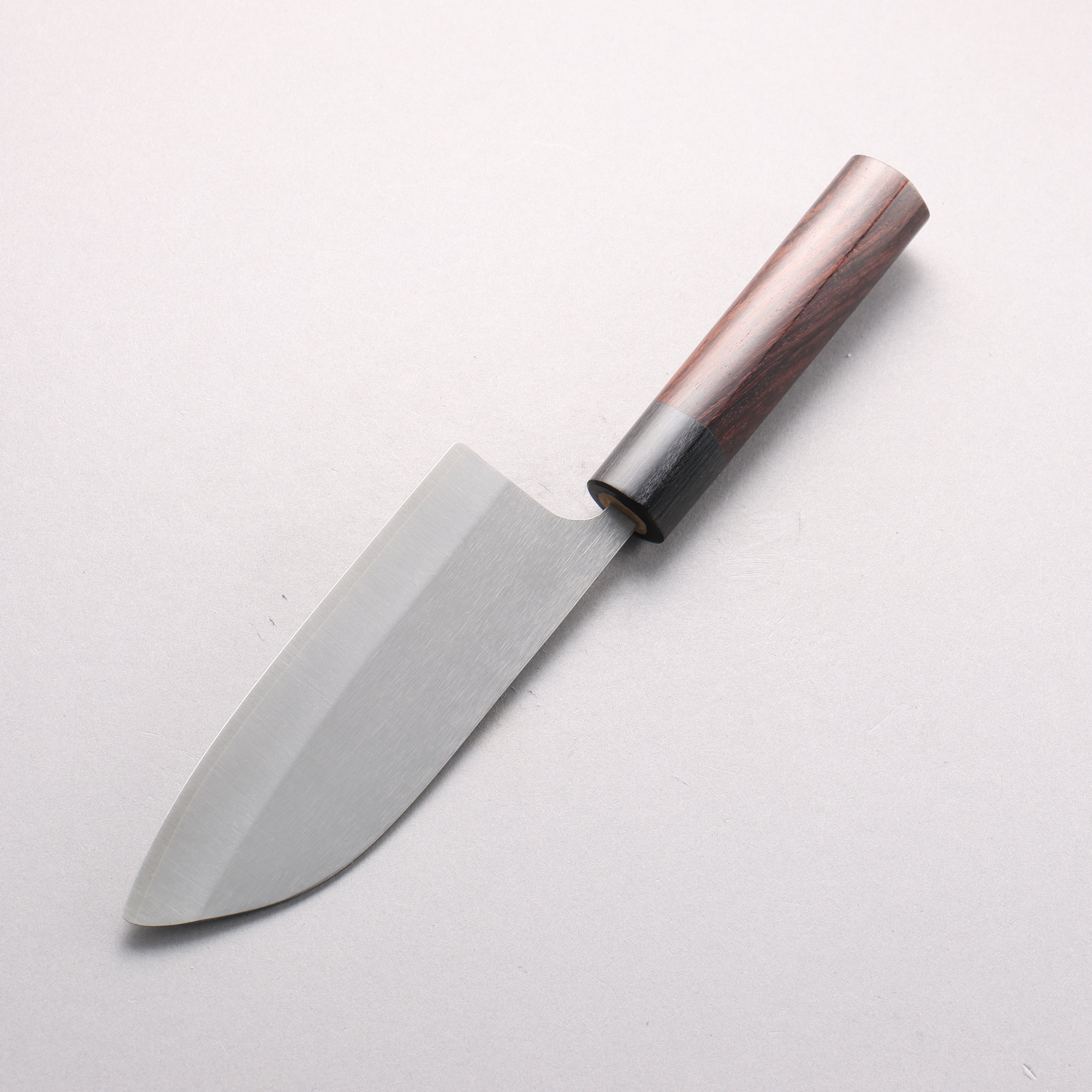 Shungo Ogata SG2 Vertical and Horizontal Hairlines Santoku(Maru) 150mm Rosewood Handle - Japanny - Best Japanese Knife
