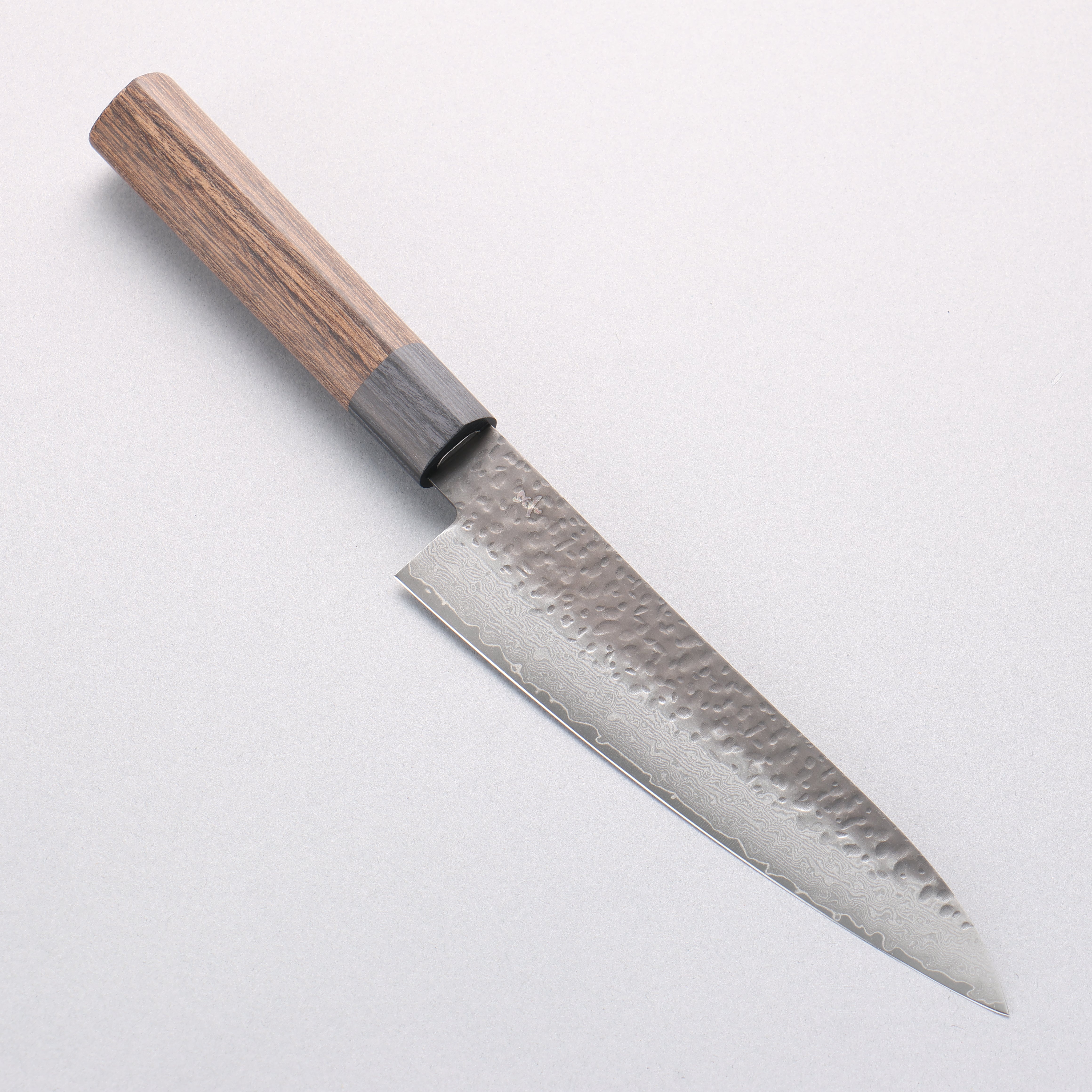 Shizu Gen VG10 Hammered Black Finished Petty-Utility 160mm Brown Pakka wood Handle - Japanny - Best Japanese Knife