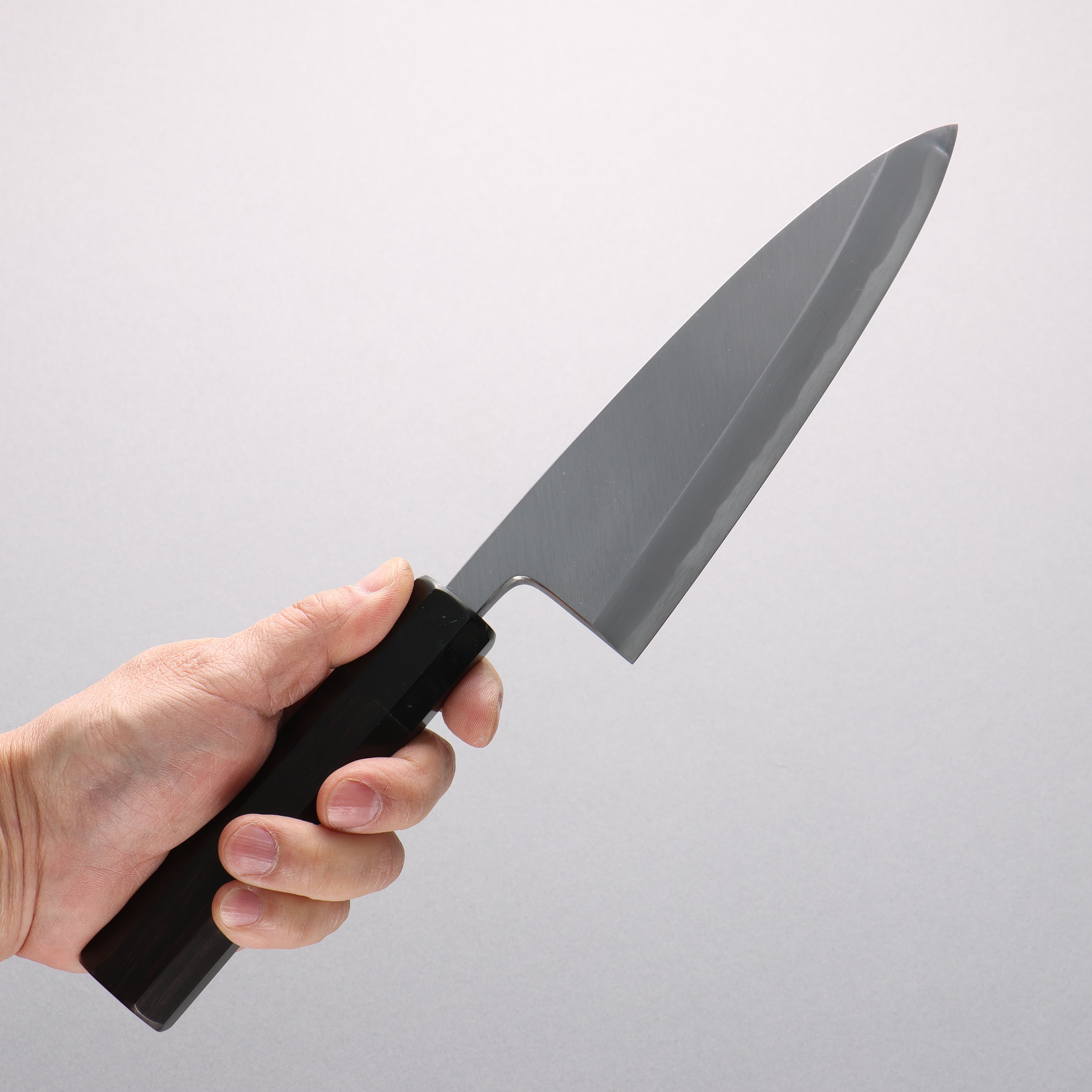 Minamoto Akitada Blue Steel No.1 Aideba 165mm Ebony Wood (ferrule: Black Water Buffalo Horn) Handle - Japanny - Best Japanese Knife