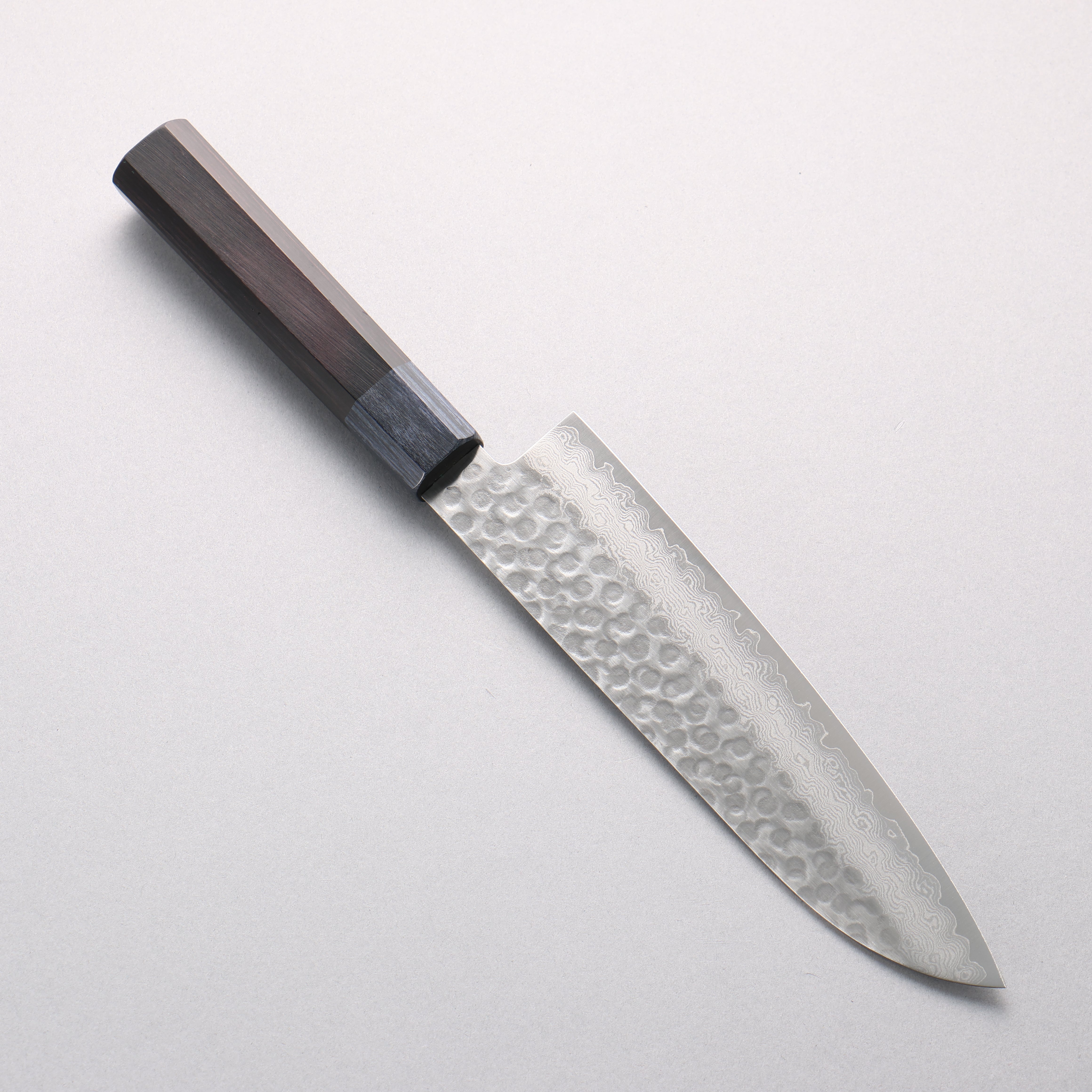 Seisuke VG10 Hammered Damascus Santoku 180mm Black Pakka wood(ferrule: Navy Pakka wood) Handle - Japanny - Best Japanese Knife