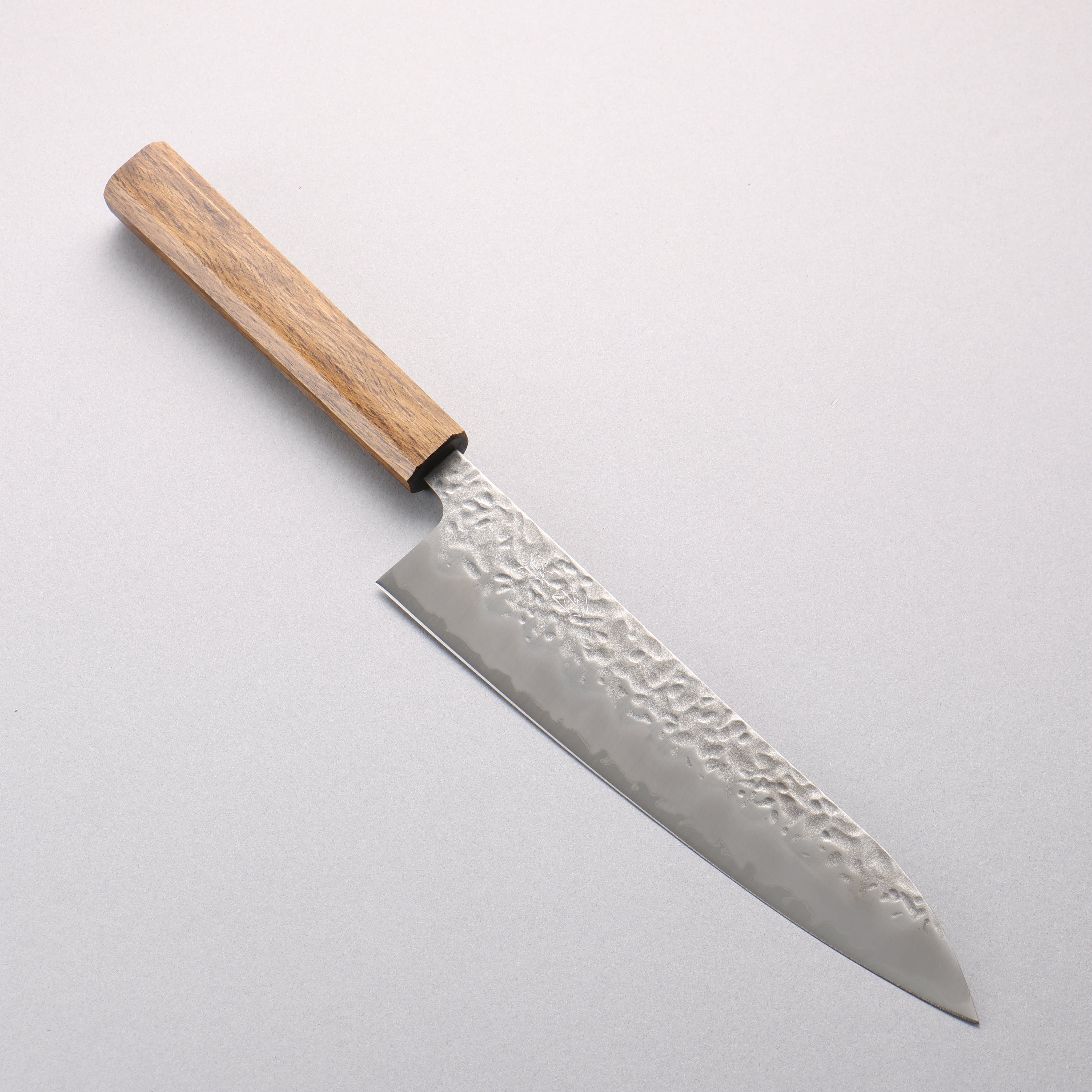 Oul White Steel No.1 Hammered Gyuto 210mm Oak Handle - Japanny - Best Japanese Knife