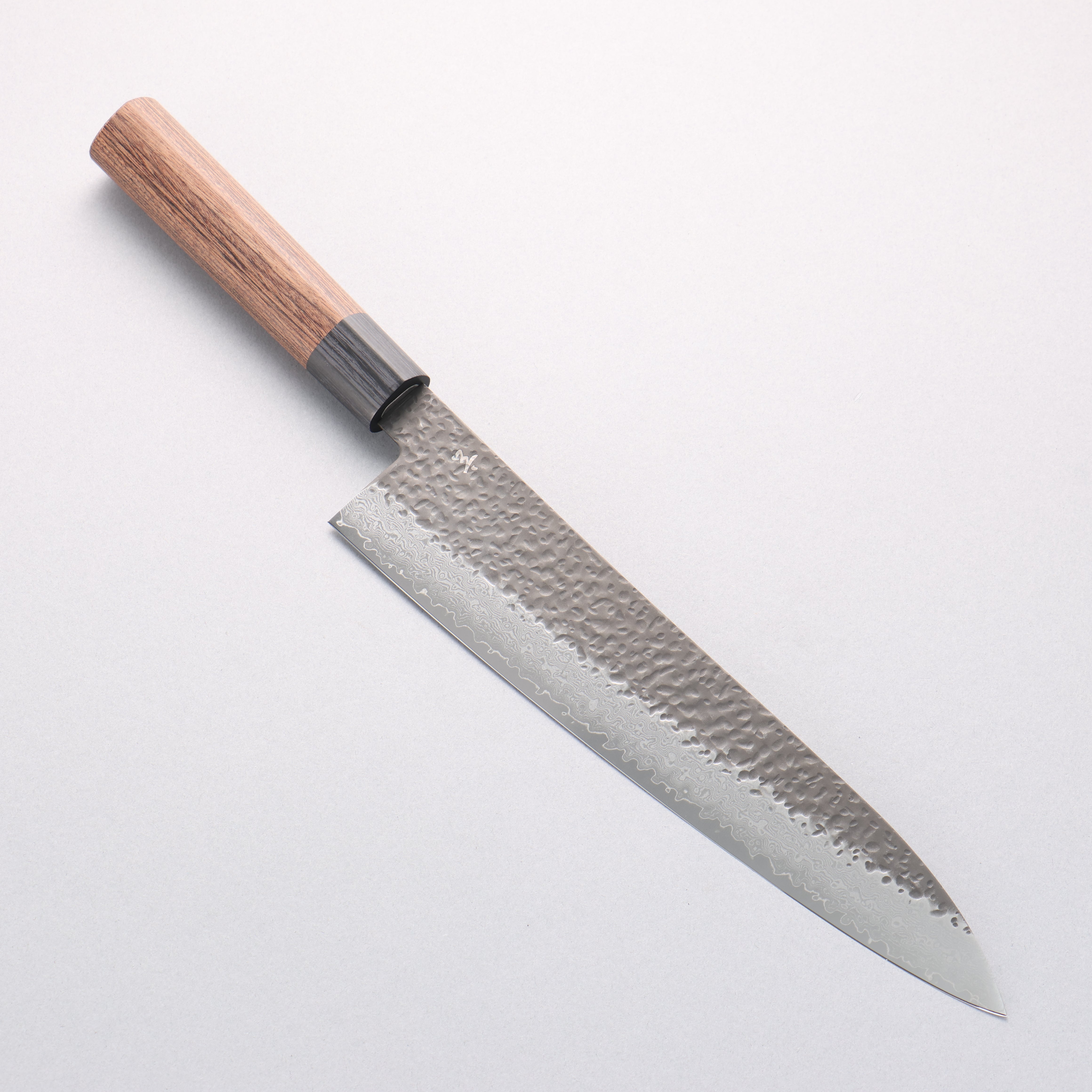 Shizu Gen VG10 Hammered Black Finished Gyuto 240mm Brown Pakka wood Handle - Japanny - Best Japanese Knife