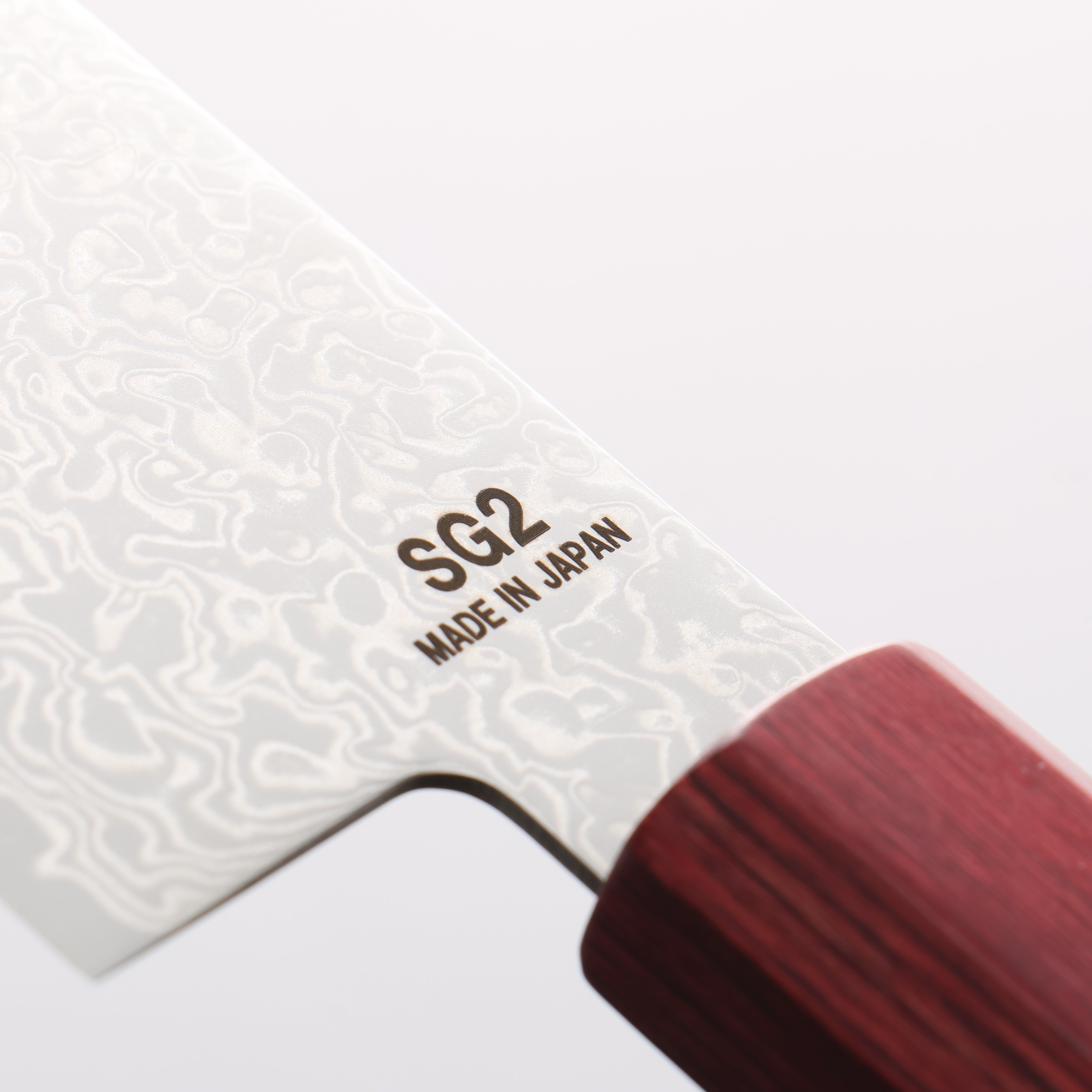 Higuchi SG2 Damascus Migaki Finished Santoku 180mm Red Pakka wood Handle - Japanny - Best Japanese Knife