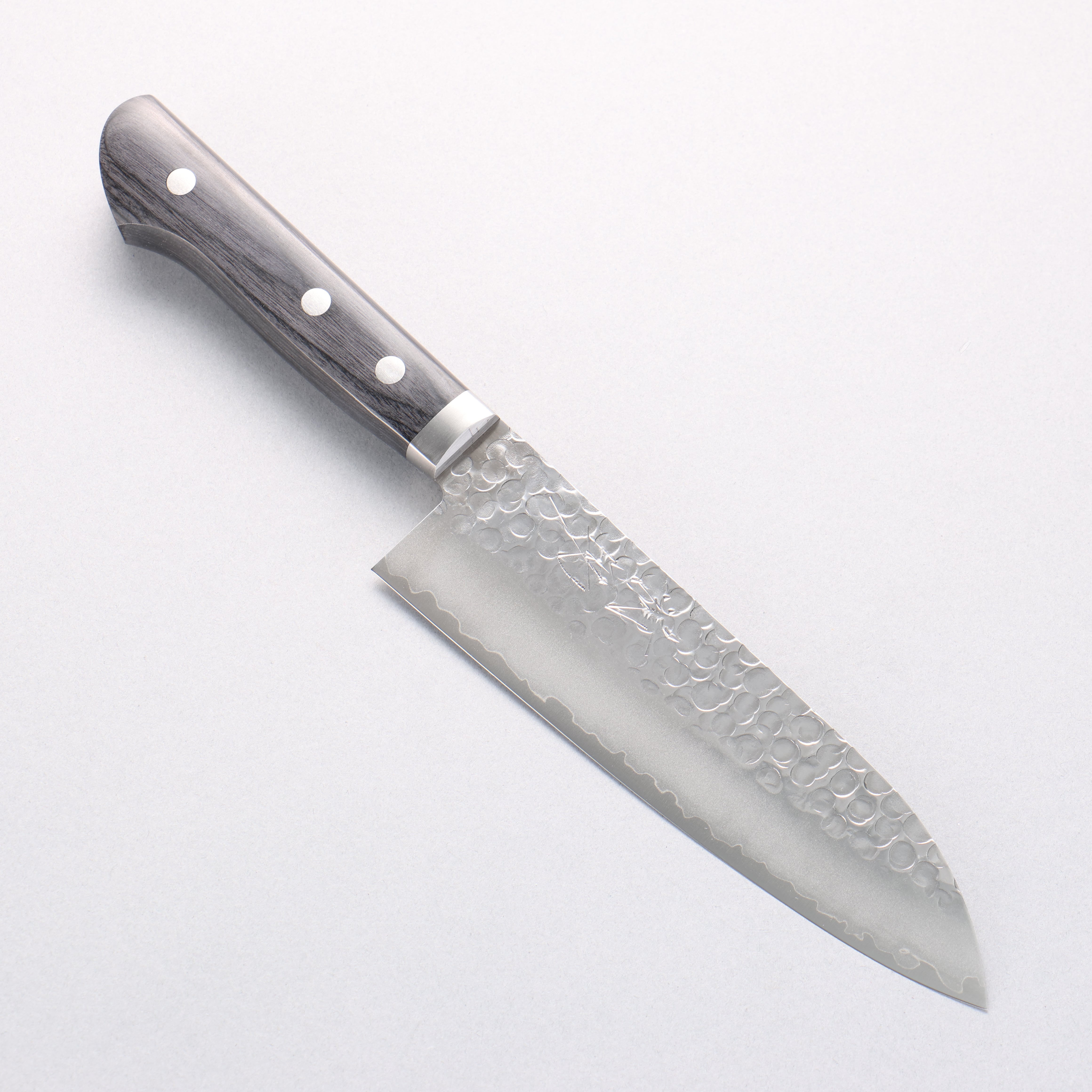Seisuke VG1 Hammered Migaki Finished Santoku 165mm Black Pakka wood Handle - Japanny - Best Japanese Knife
