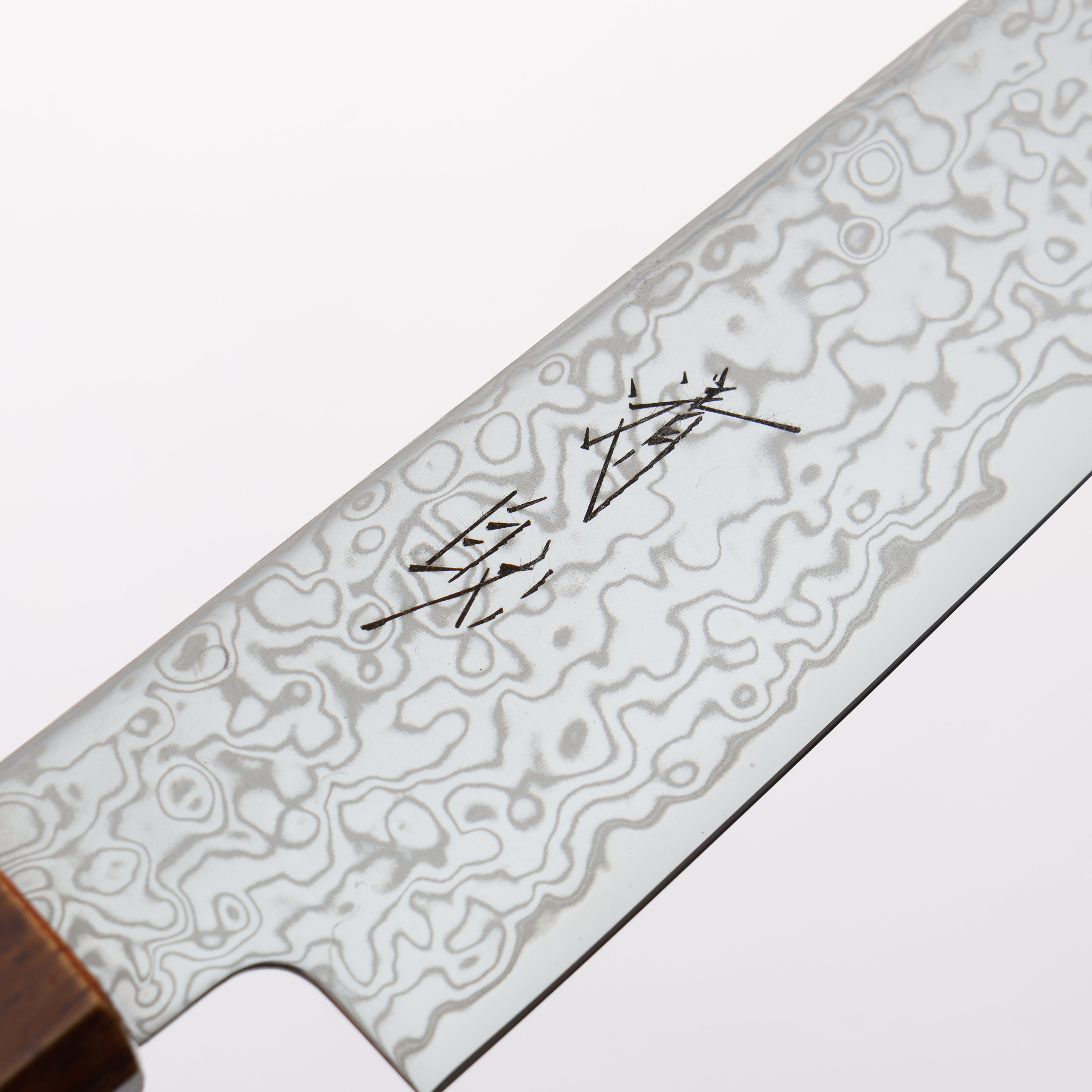 Seisuke SG2 Damascus Migaki Finished Kiritsuke Petty-Utility 150mm Burnt Oak (Lacquered) Handle - Japanny - Best Japanese Knife