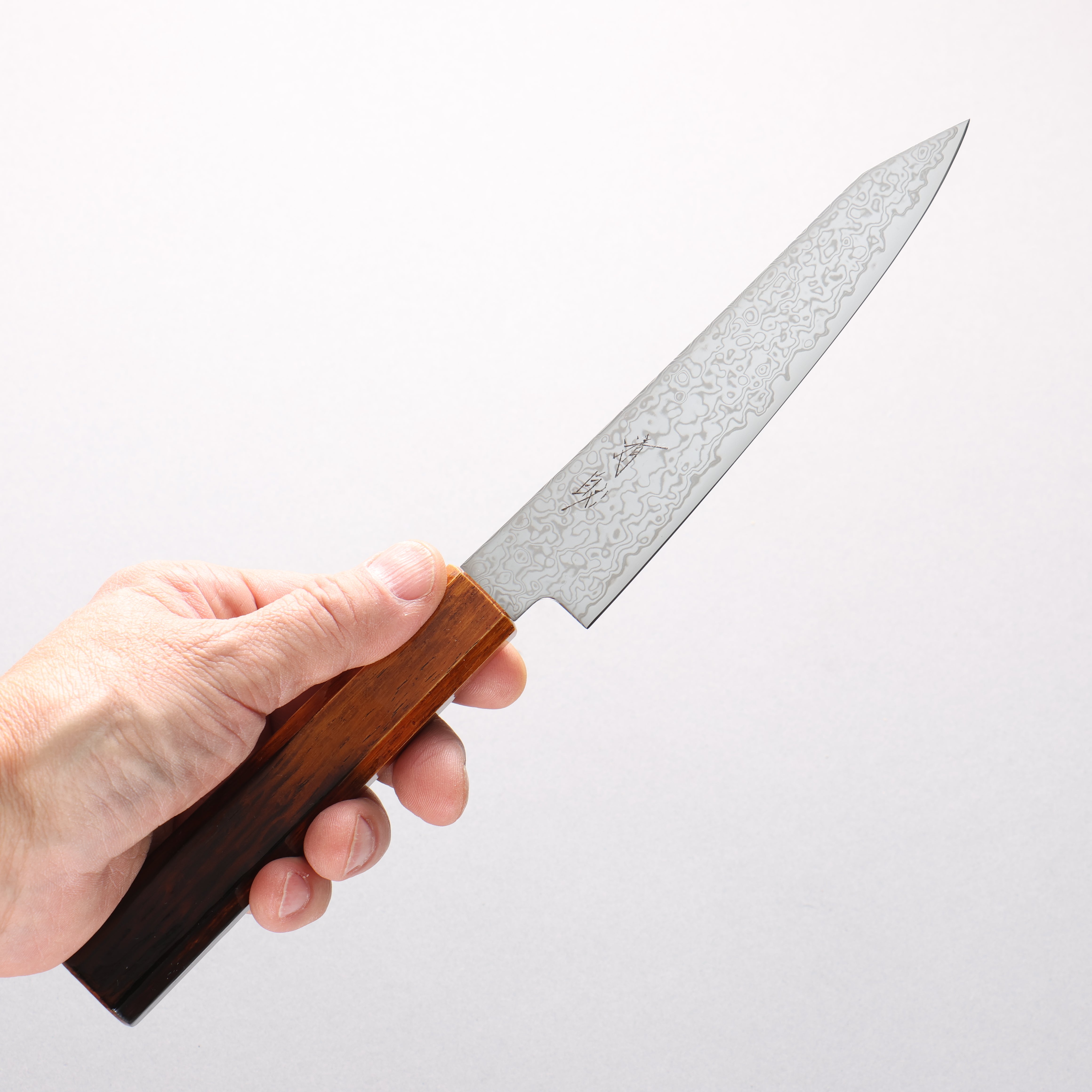 Seisuke SG2 Damascus Migaki Finished Kiritsuke Petty-Utility 150mm Burnt Oak (Lacquered) Handle - Japanny - Best Japanese Knife